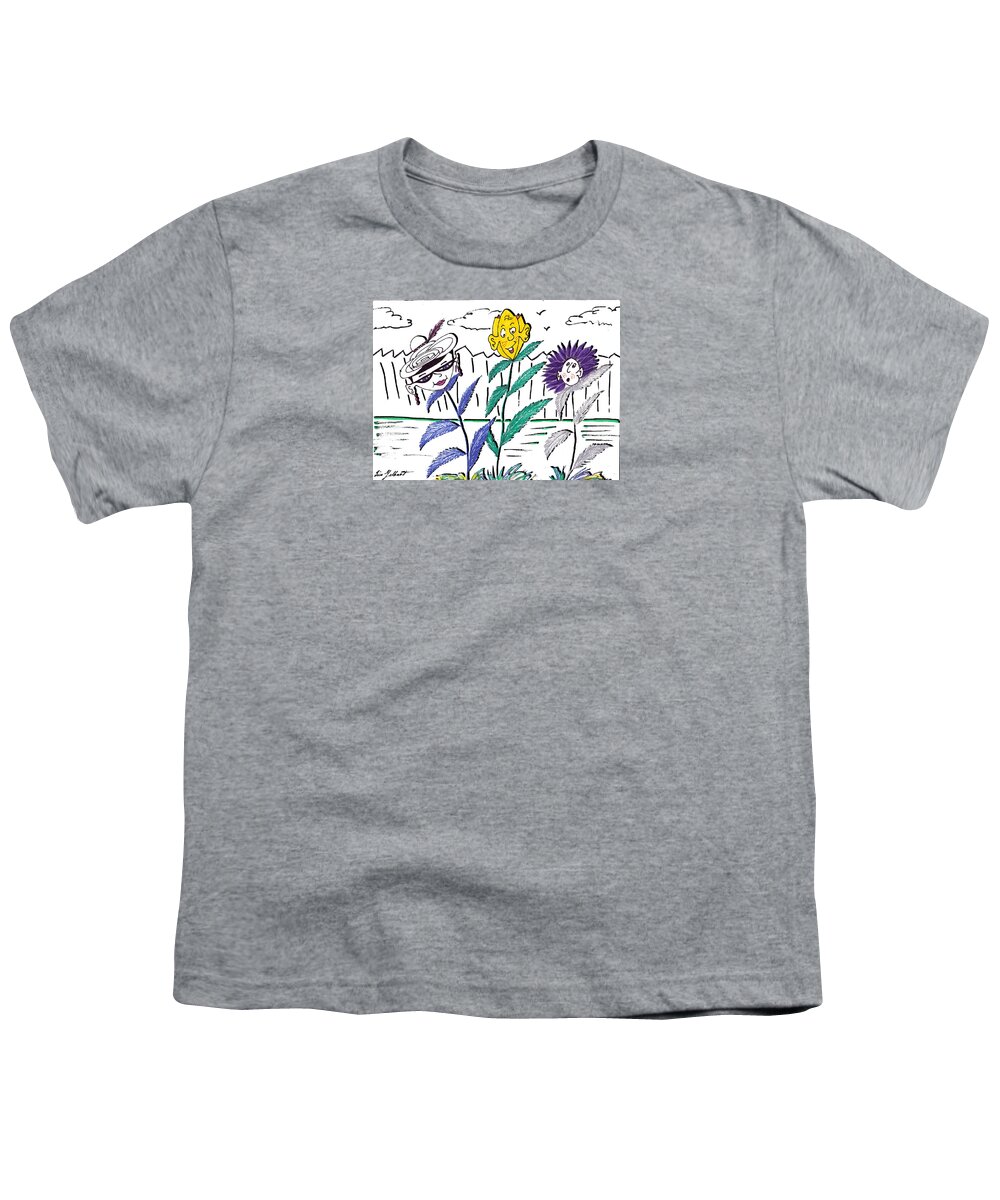 Comic Youth T-Shirt featuring the drawing Personality Garden by Iris Gelbart