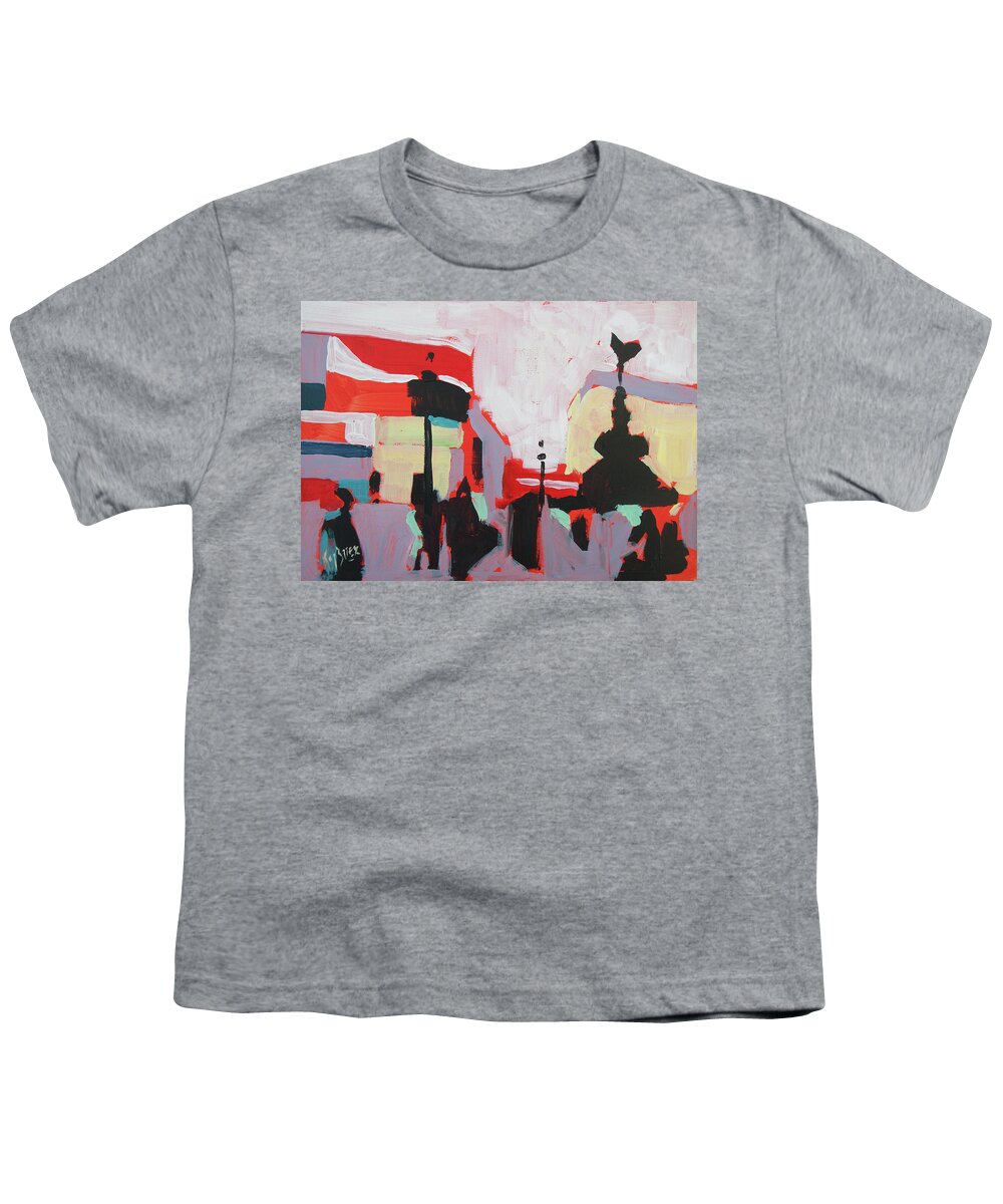 England Youth T-Shirt featuring the painting Piccadilly Circus by Nop Briex