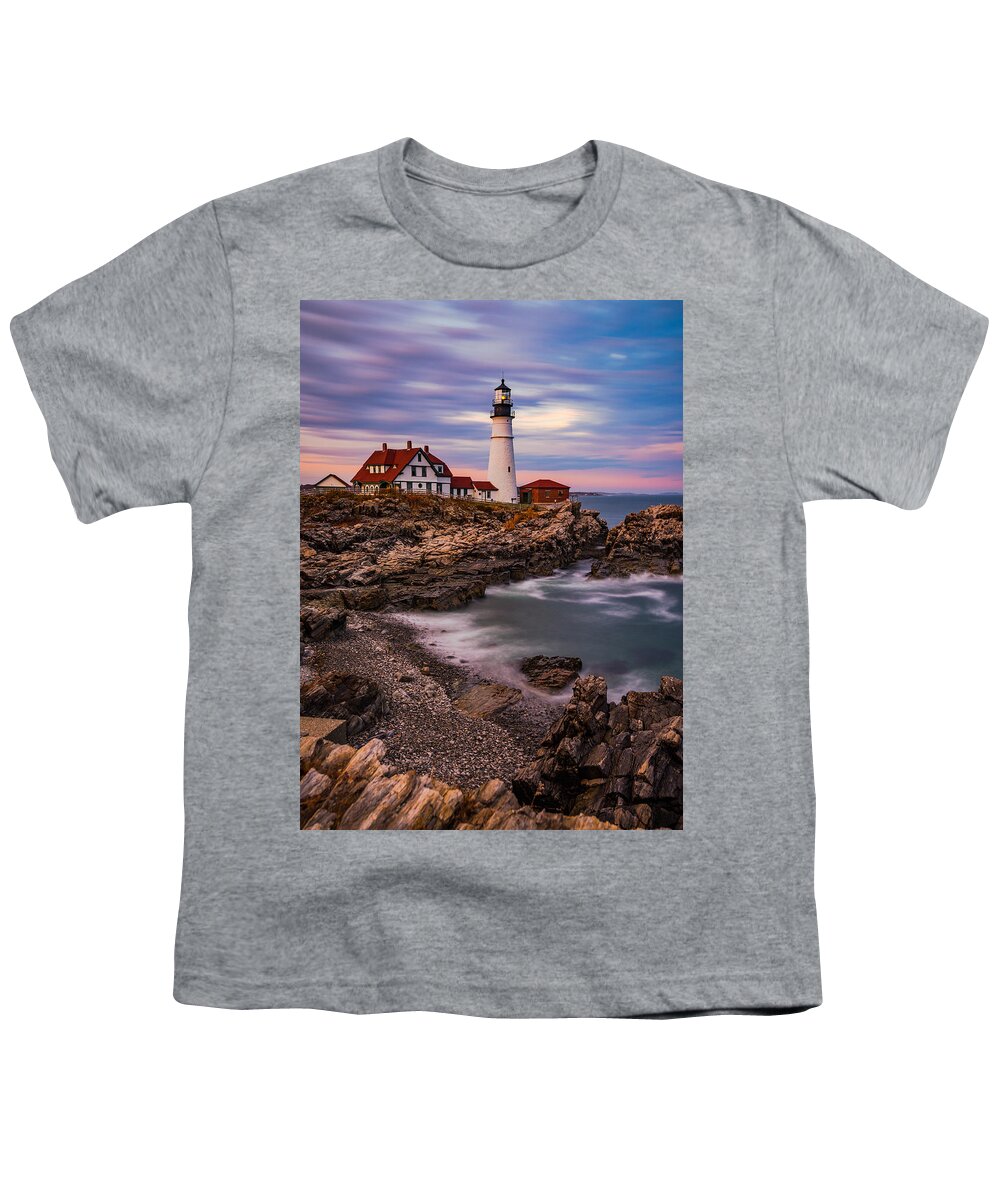 Sunset Youth T-Shirt featuring the photograph Portland Head by Darren White