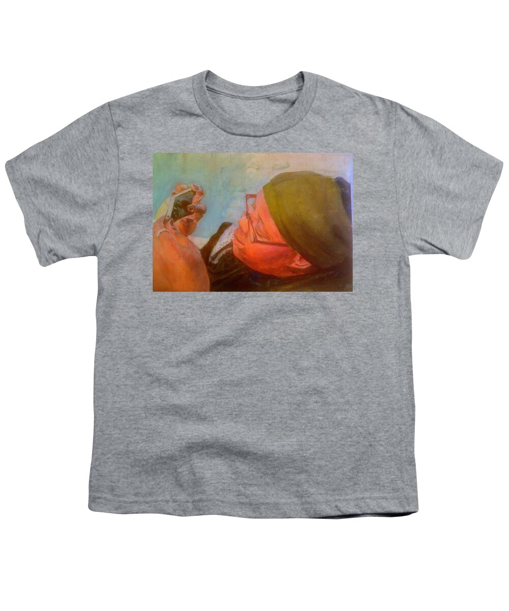 Artist Khadija Saye Age 25 Mother Mary Mendy 52 Grenfell Tower 14th June 2017 Mobile Phone Youth T-Shirt featuring the painting Portrait Of An Artist by Rosanne Gartner