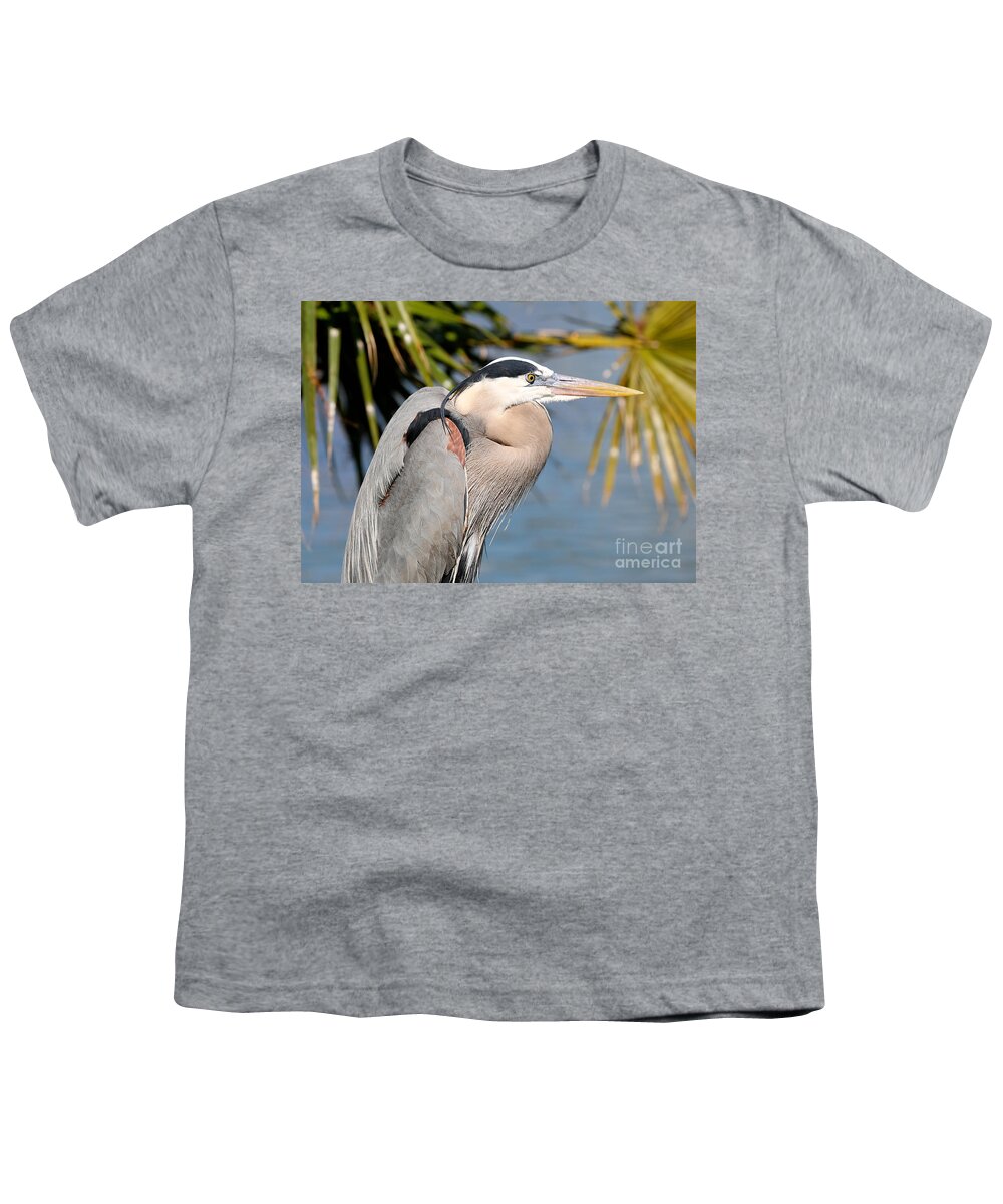 Heron Youth T-Shirt featuring the photograph Proud Great Blue Heron by Carol Groenen