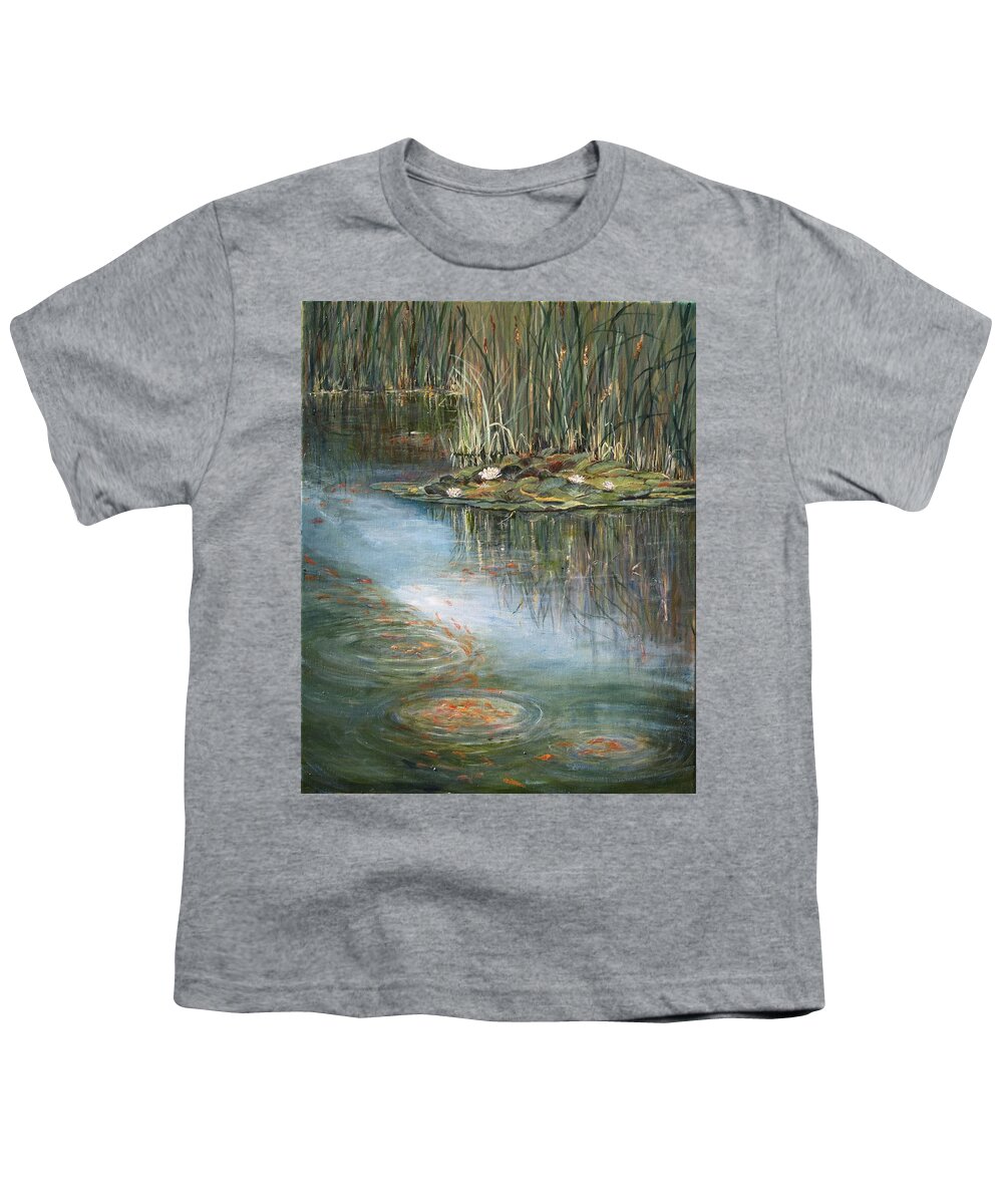 Water Lilies Youth T-Shirt featuring the painting Quintessence by Jan Byington