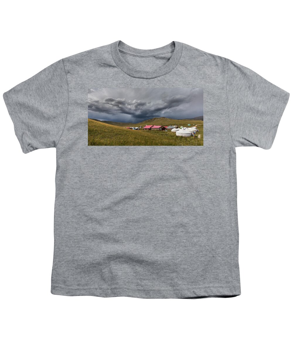 Clouds Youth T-Shirt featuring the photograph Rain is coming by Hitendra SINKAR