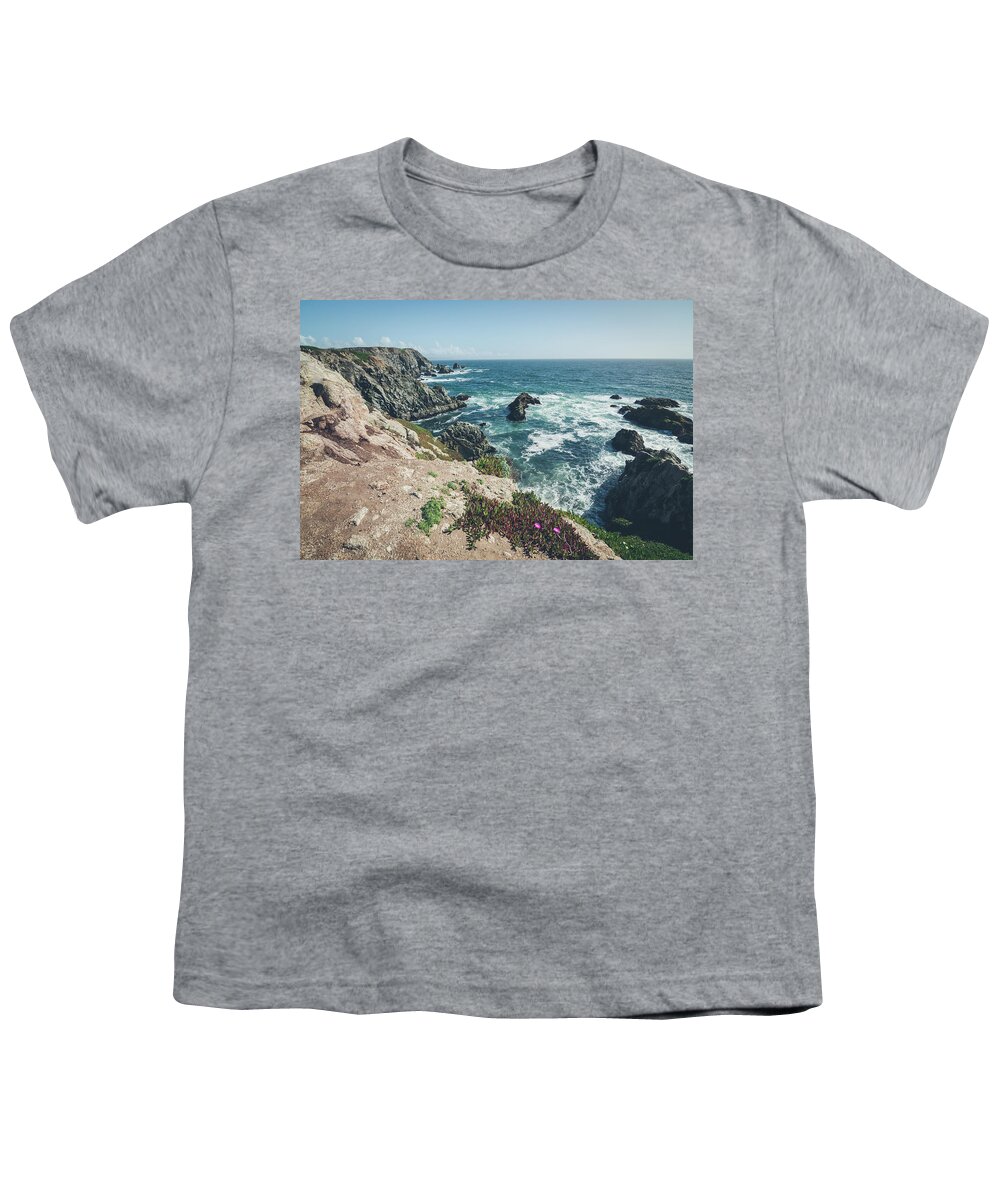 Landscape Youth T-Shirt featuring the photograph Rising Cliffs at Bodega Head by Margaret Pitcher