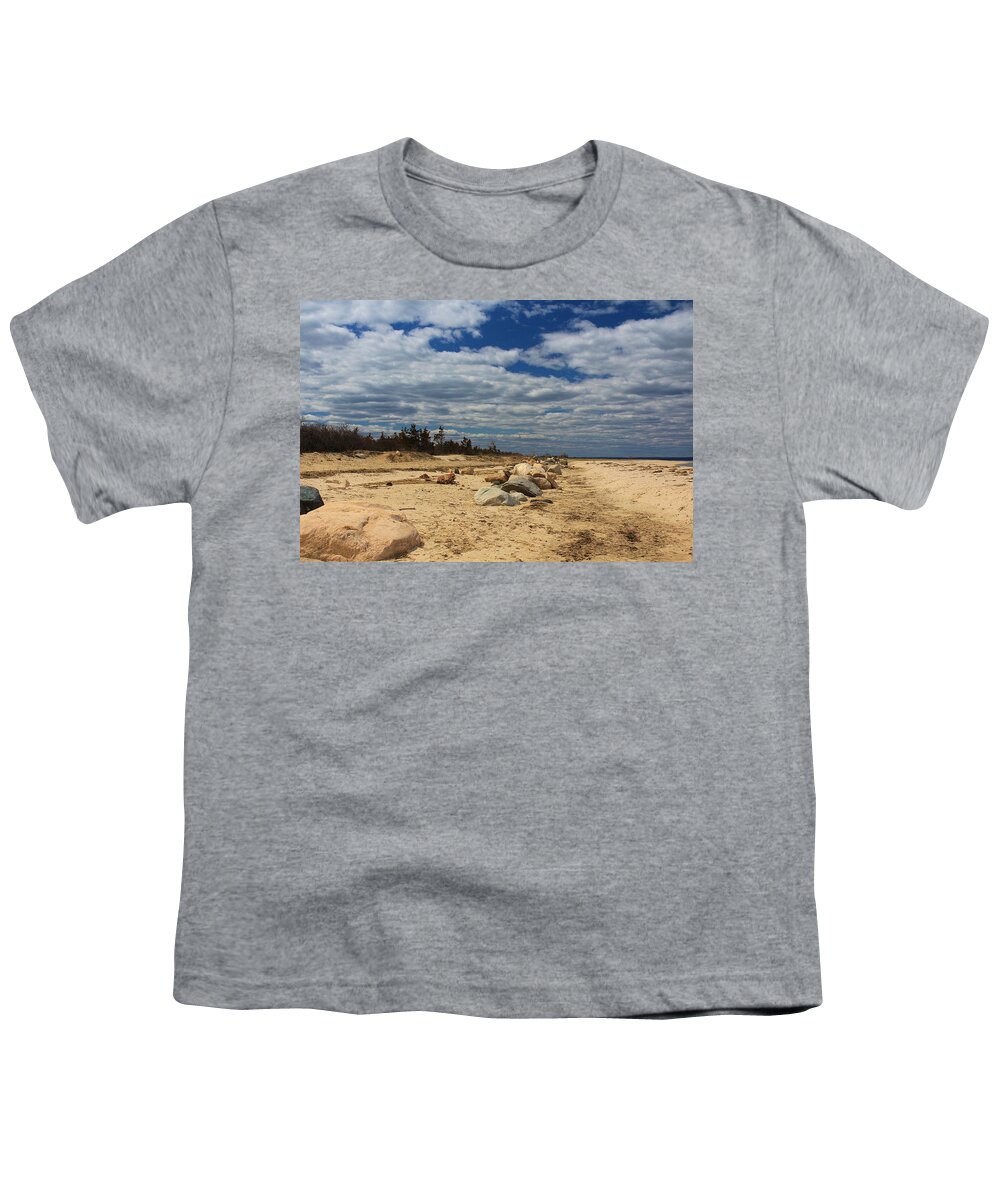 Long Island Youth T-Shirt featuring the photograph Clouds and Rocks by Karen Silvestri