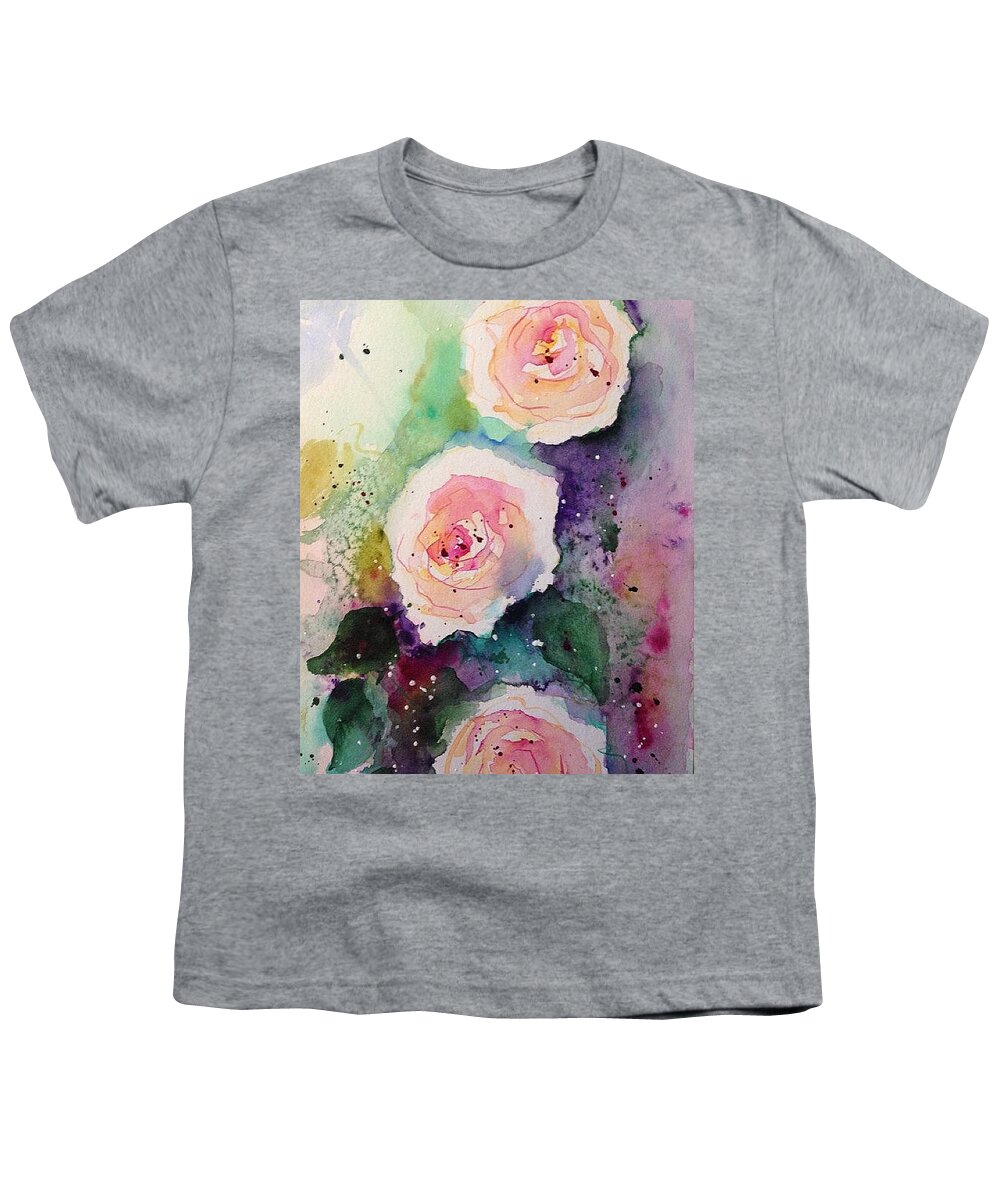 Rose Youth T-Shirt featuring the painting Roses by Britta Zehm