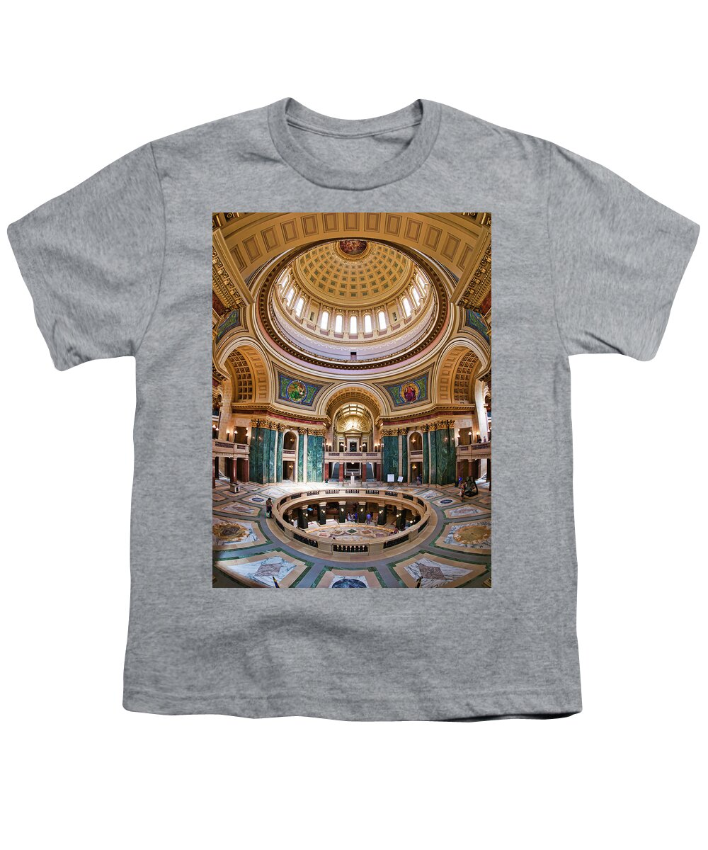 Madison Youth T-Shirt featuring the photograph Rotunda - Capitol - Madison - Wisconsin by Steven Ralser