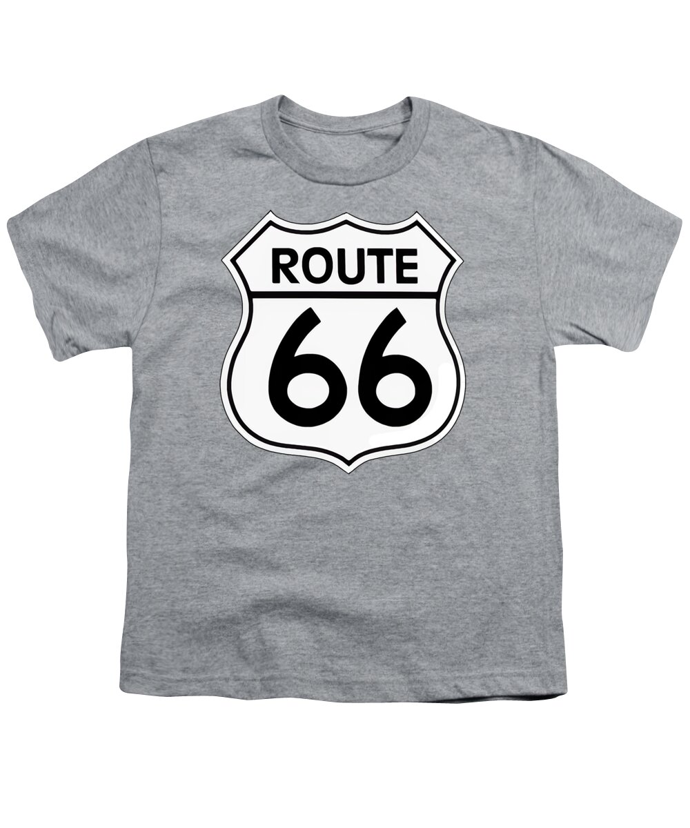 Route 66 Youth T-Shirt featuring the digital art Route 66 Sign by Chuck Staley