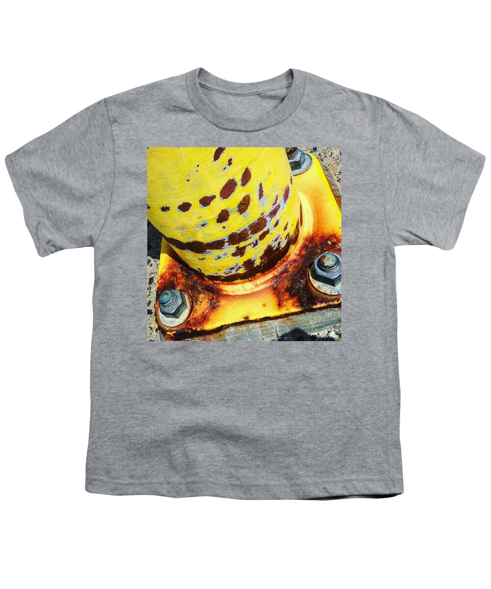  Youth T-Shirt featuring the digital art Rust on yellow by Olivier Calas