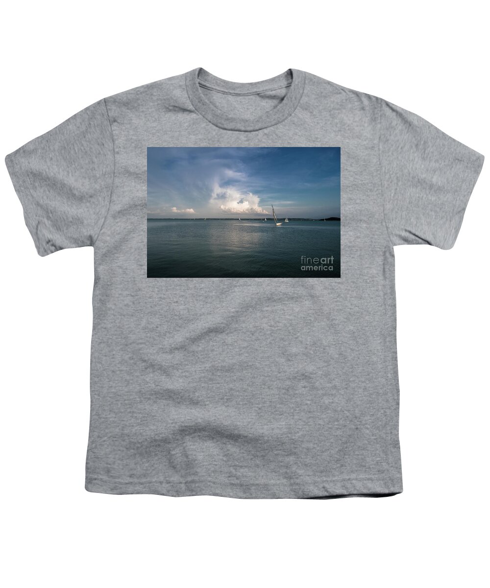 Activity Youth T-Shirt featuring the photograph Sailboats on Lake Balaton in Hungary by Andreas Berthold