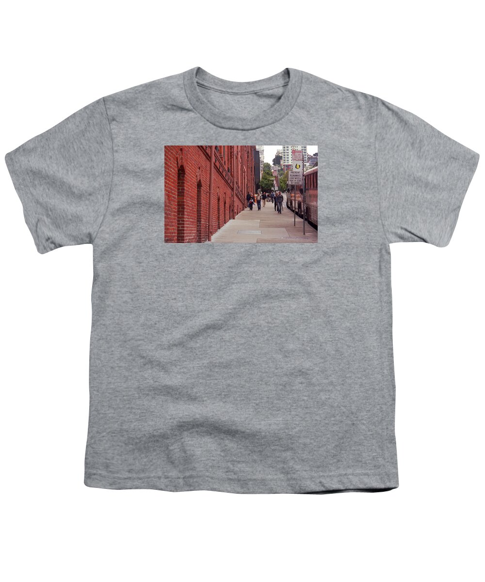 America Youth T-Shirt featuring the photograph San Francisco Street Scene by Frank Romeo