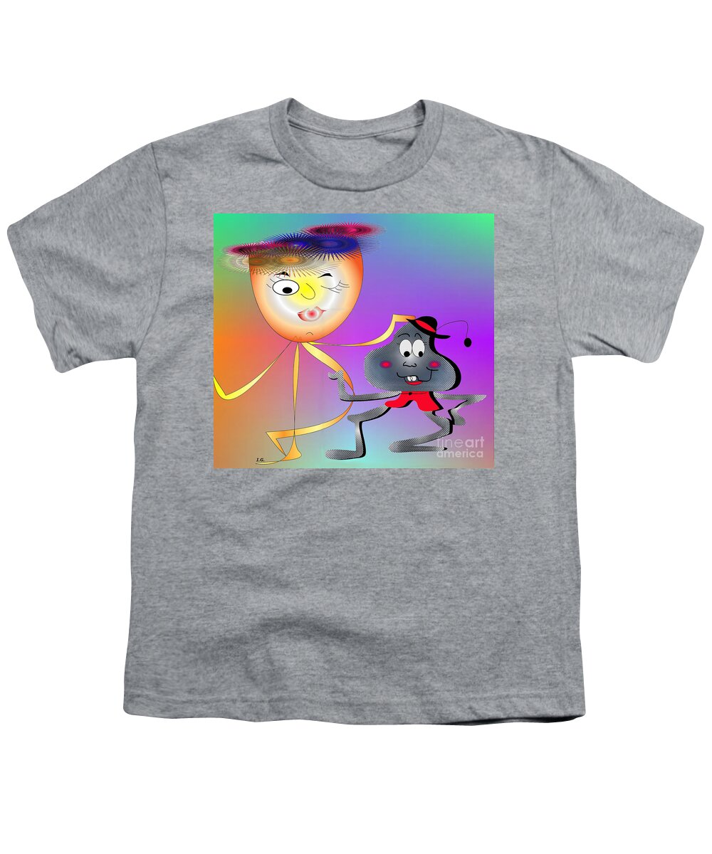 Cartoon Youth T-Shirt featuring the digital art Sandy and Sam by Iris Gelbart