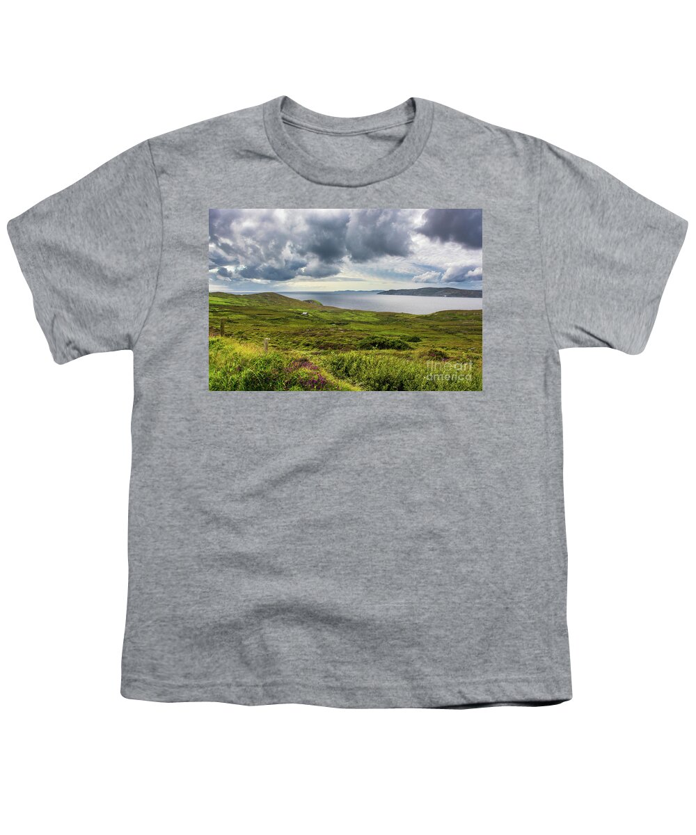 Ireland Youth T-Shirt featuring the photograph Scenic Landscape at the Coast of Ireland by Andreas Berthold