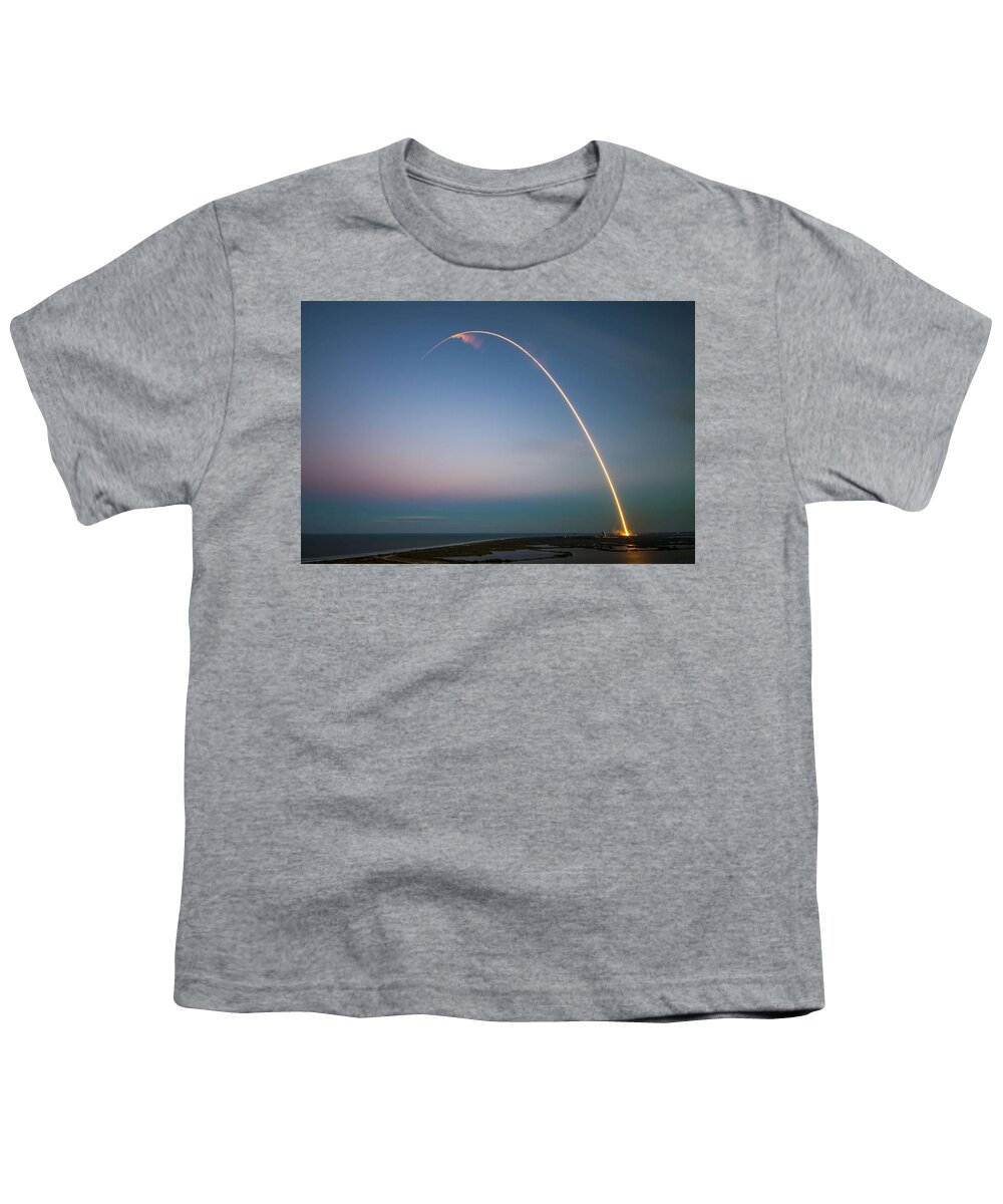 Globe Youth T-Shirt featuring the painting SES-9 launch by Celestial Images