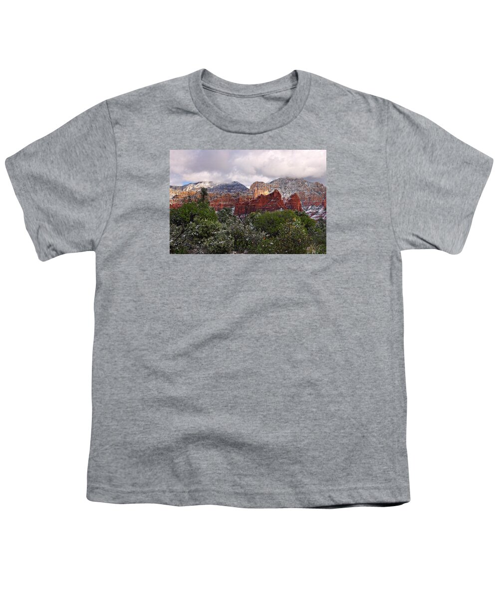Landscape Youth T-Shirt featuring the photograph Snow in Heaven by Leda Robertson