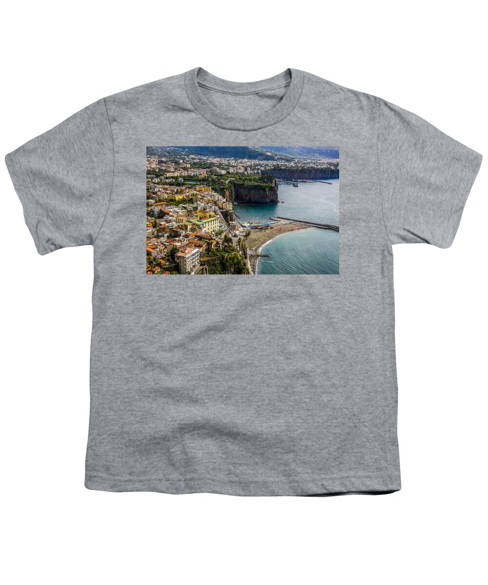 Italy Youth T-Shirt featuring the photograph Sorrento and the Bay of Naples in Italy by Marilyn Burton