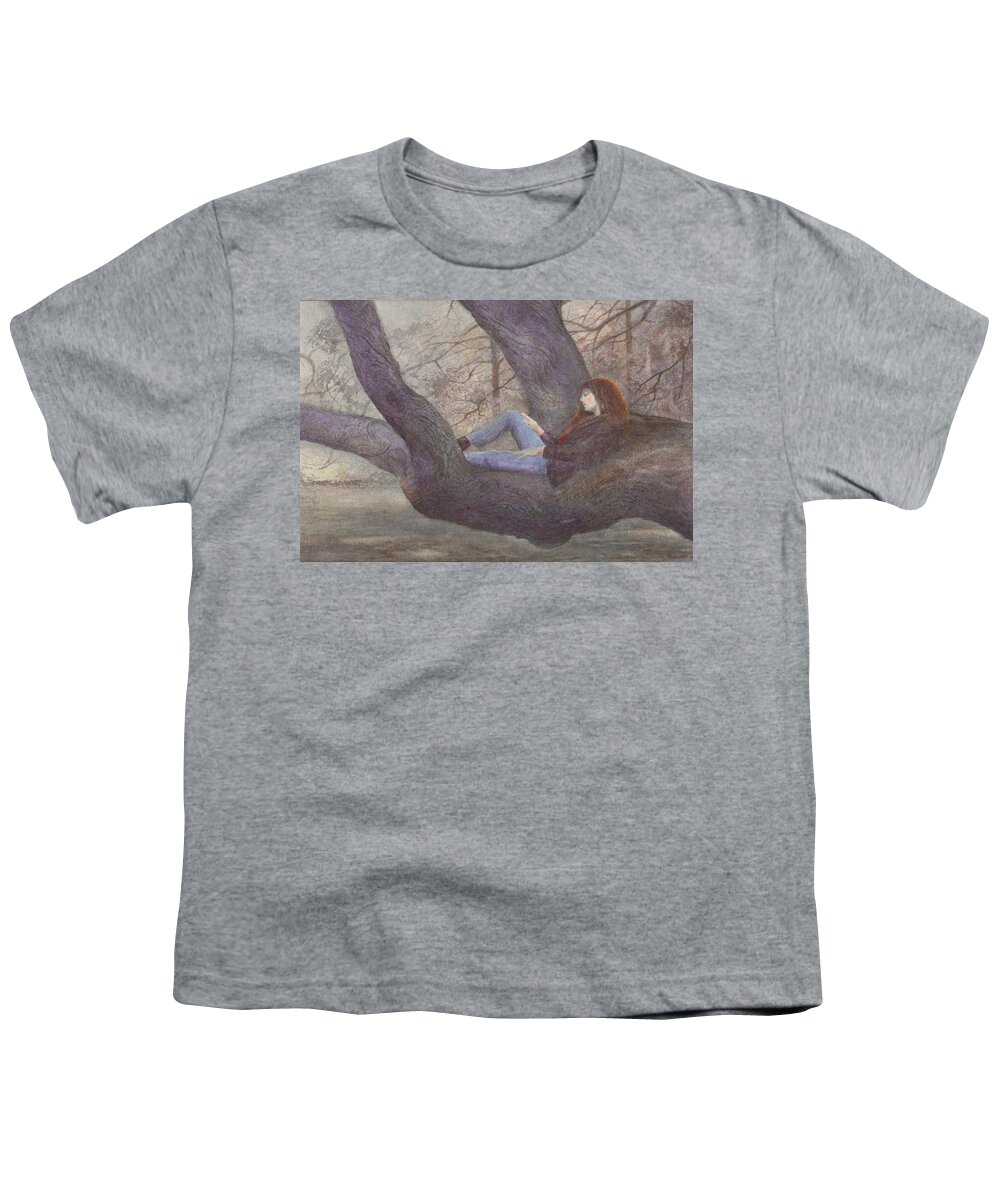 Portrait Youth T-Shirt featuring the painting Spring Dreaming by David Ladmore
