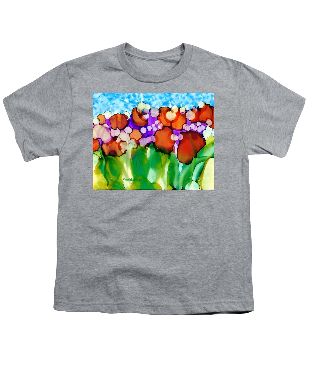 Alcohol Ink Youth T-Shirt featuring the painting Spring in Charleston by Yolanda Koh