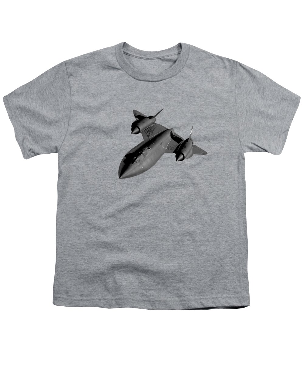 Aviation Youth T-Shirt featuring the photograph SR-71 Blackbird Flying by War Is Hell Store