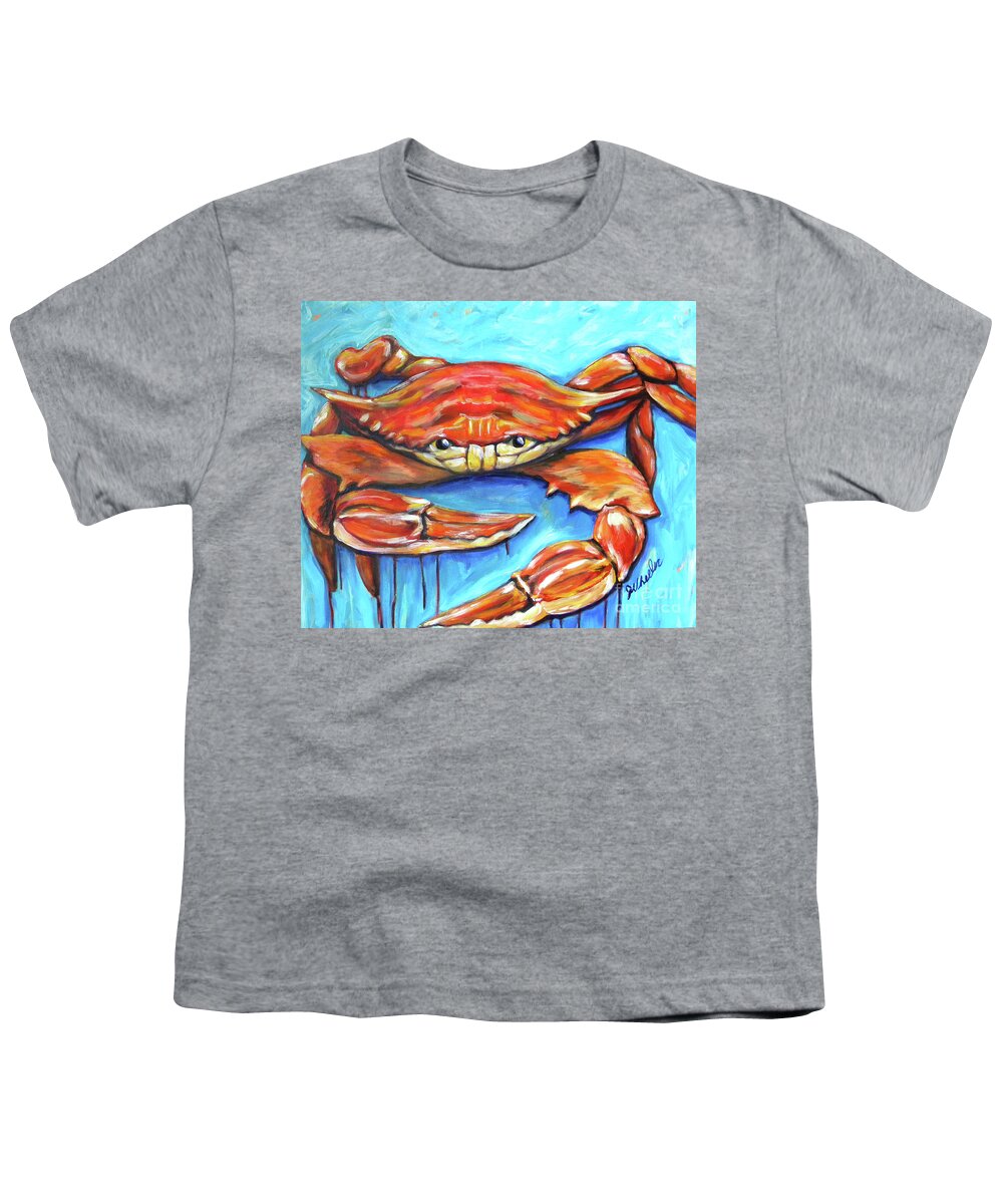 Crab Youth T-Shirt featuring the painting Steamed by JoAnn Wheeler