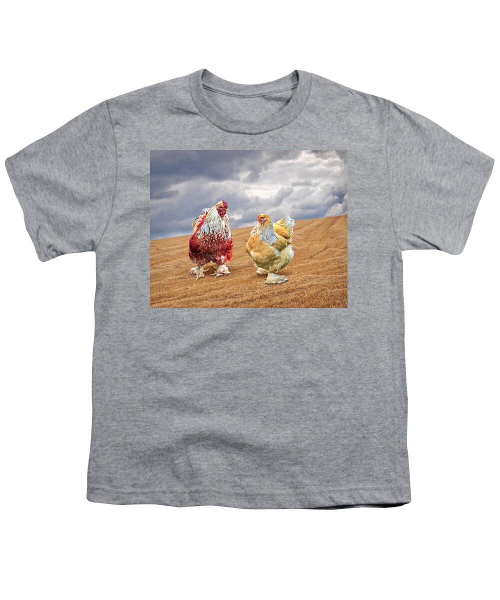 Red Rooster Youth T-Shirt featuring the photograph Stepping Out - Red Rooster by Gill Billington