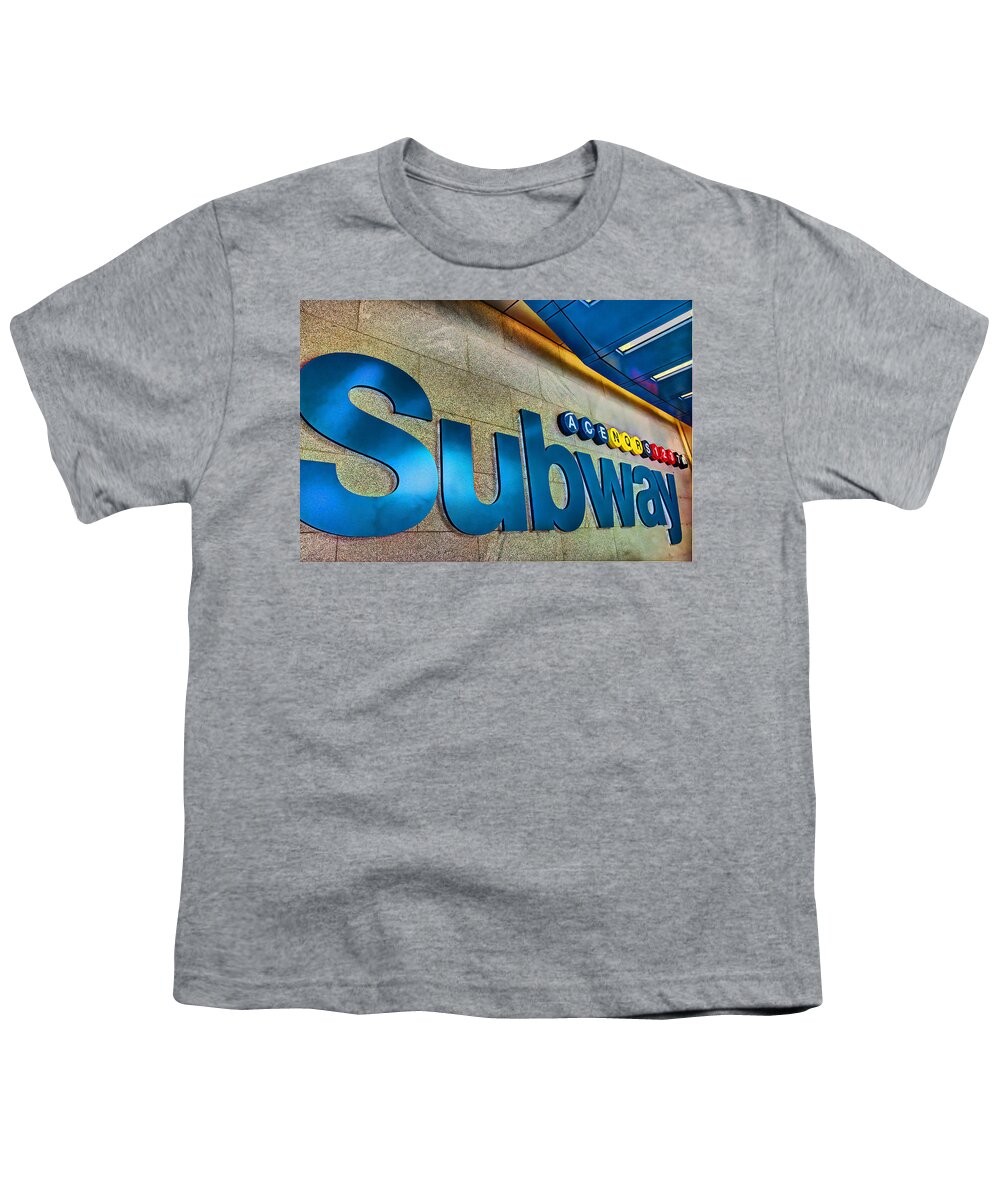 Subway Youth T-Shirt featuring the photograph Subway Entrance by Allen Beatty