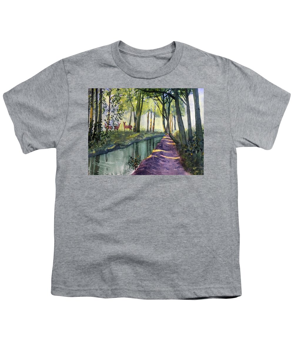 Glenn Marshall Youth T-Shirt featuring the painting Summer Shade in Lowthorpe Wood by Glenn Marshall