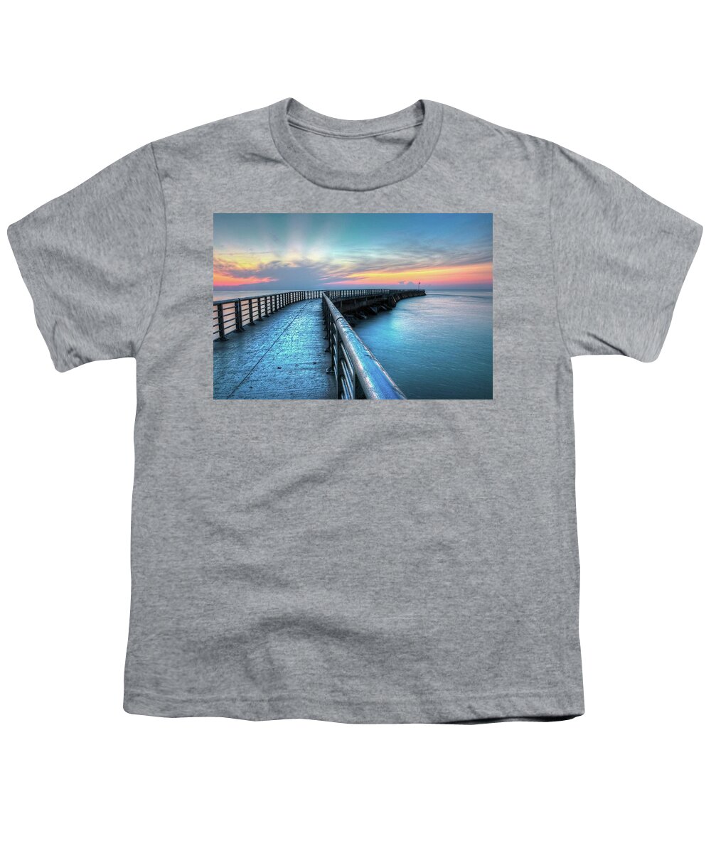 Sebastian Inlet Youth T-Shirt featuring the photograph Sunrise At Sebastian Inlet by Carol Montoya