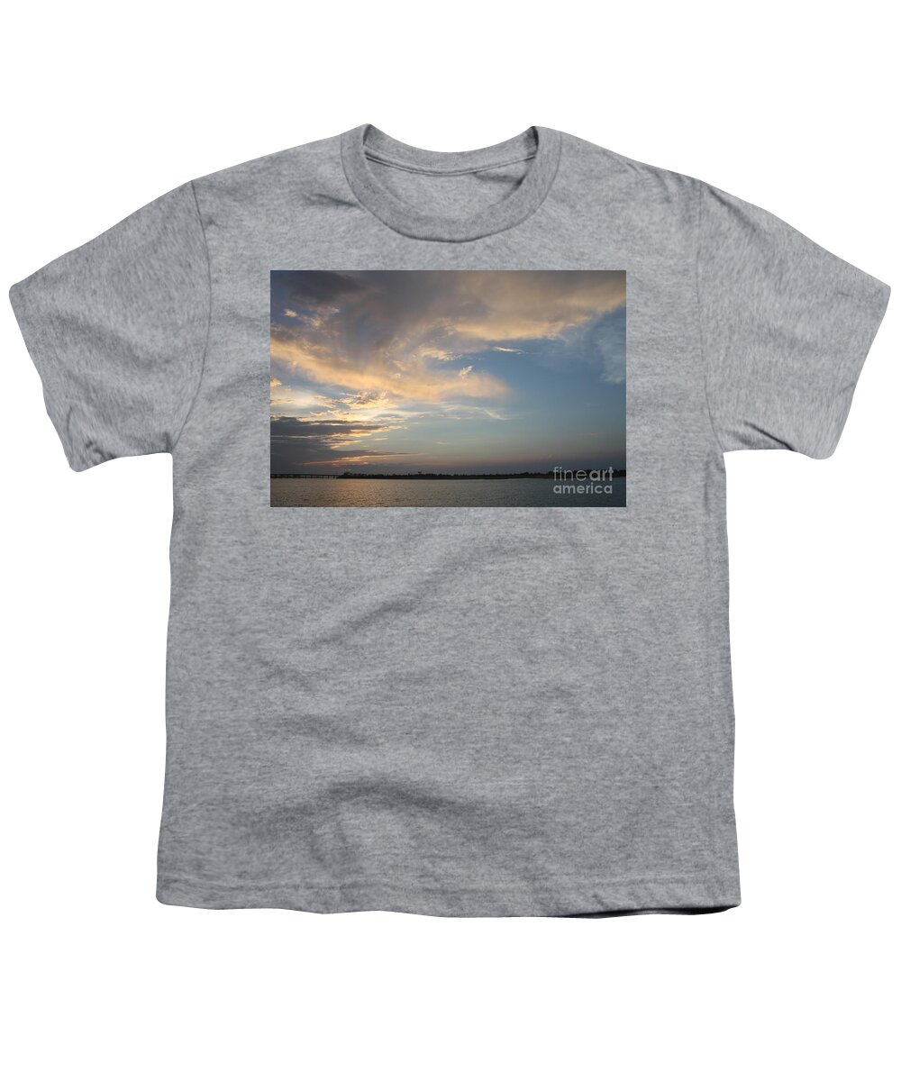 Swirling Clouds Moving In Youth T-Shirt featuring the photograph Swirling Clouds Moving In by John Telfer