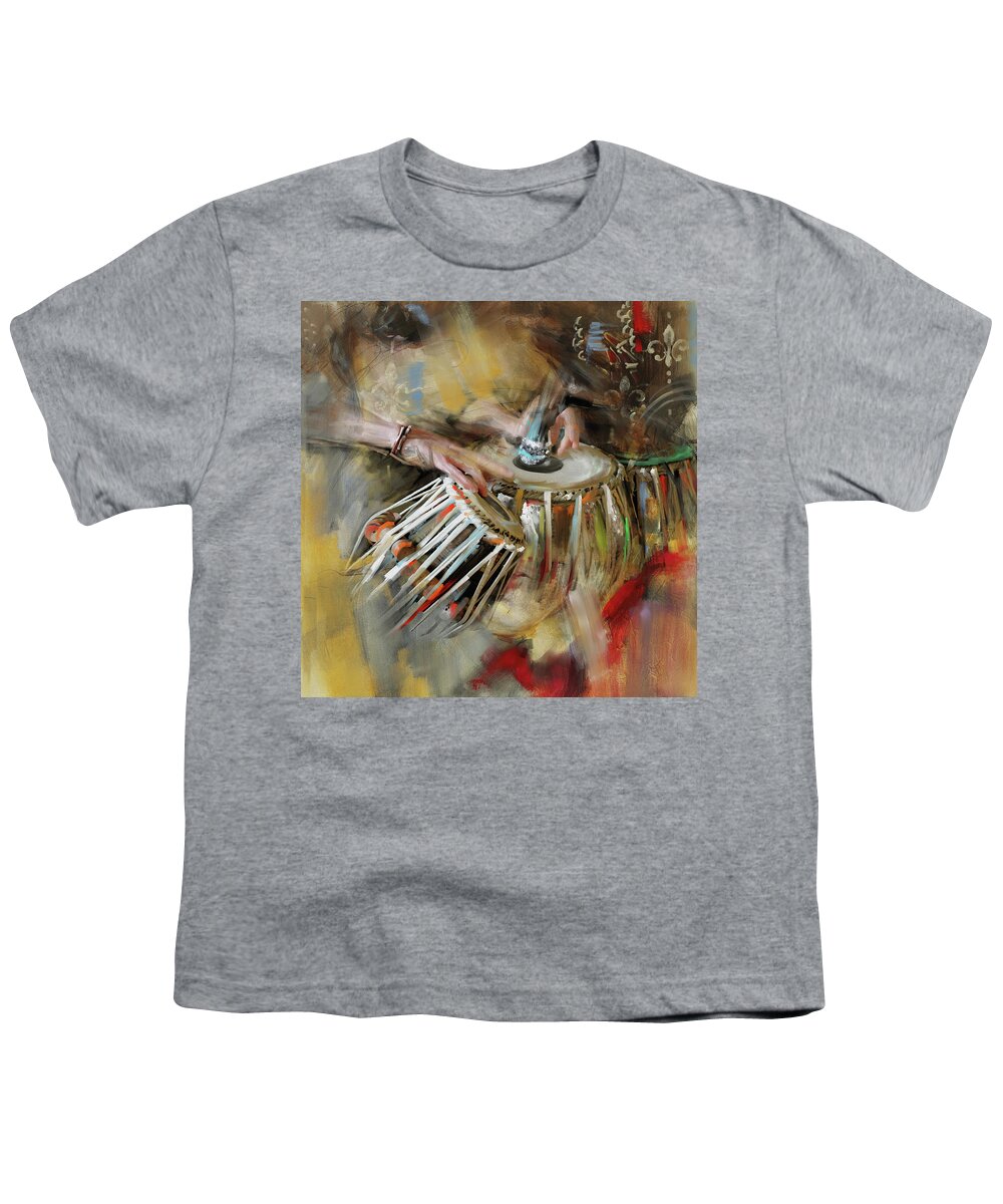 Faislabad Youth T-Shirt featuring the painting Tabla 189 I by Mawra Tahreem