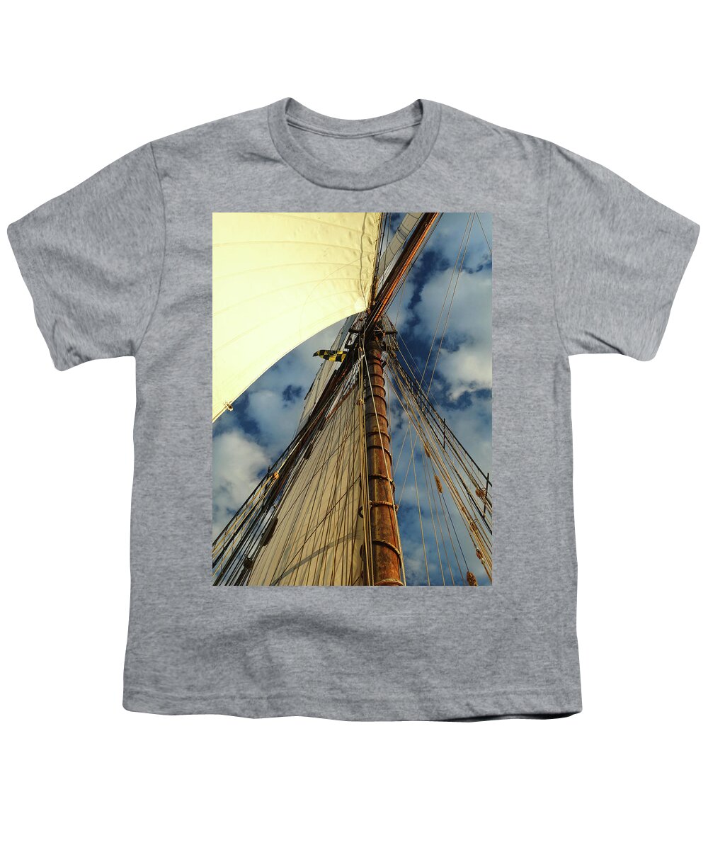 Sailing Youth T-Shirt featuring the photograph Tall Ship Sails by David T Wilkinson