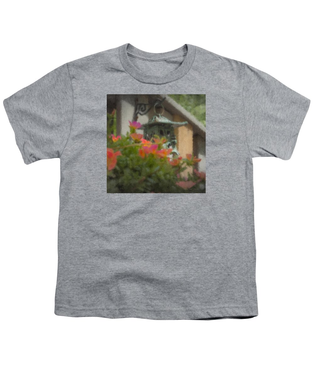 Tea Lantern Youth T-Shirt featuring the painting Tea Lantern and Portulaca by Bill McEntee