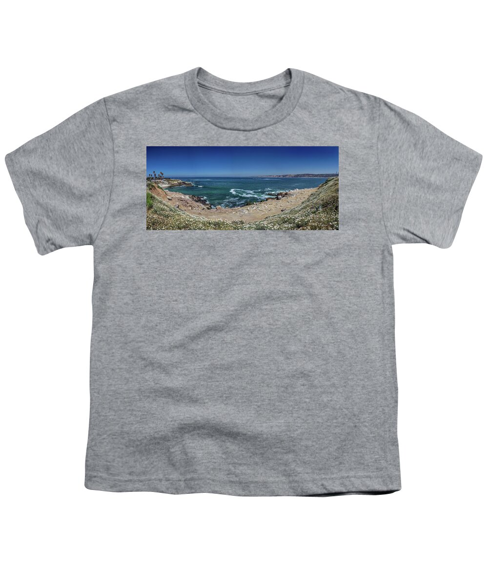 Aqua Youth T-Shirt featuring the photograph The La Jolla Cove by Peter Tellone