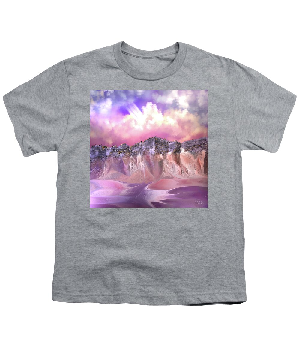 Digital Art Youth T-Shirt featuring the digital art The Painted Sand Rocks by Artful Oasis