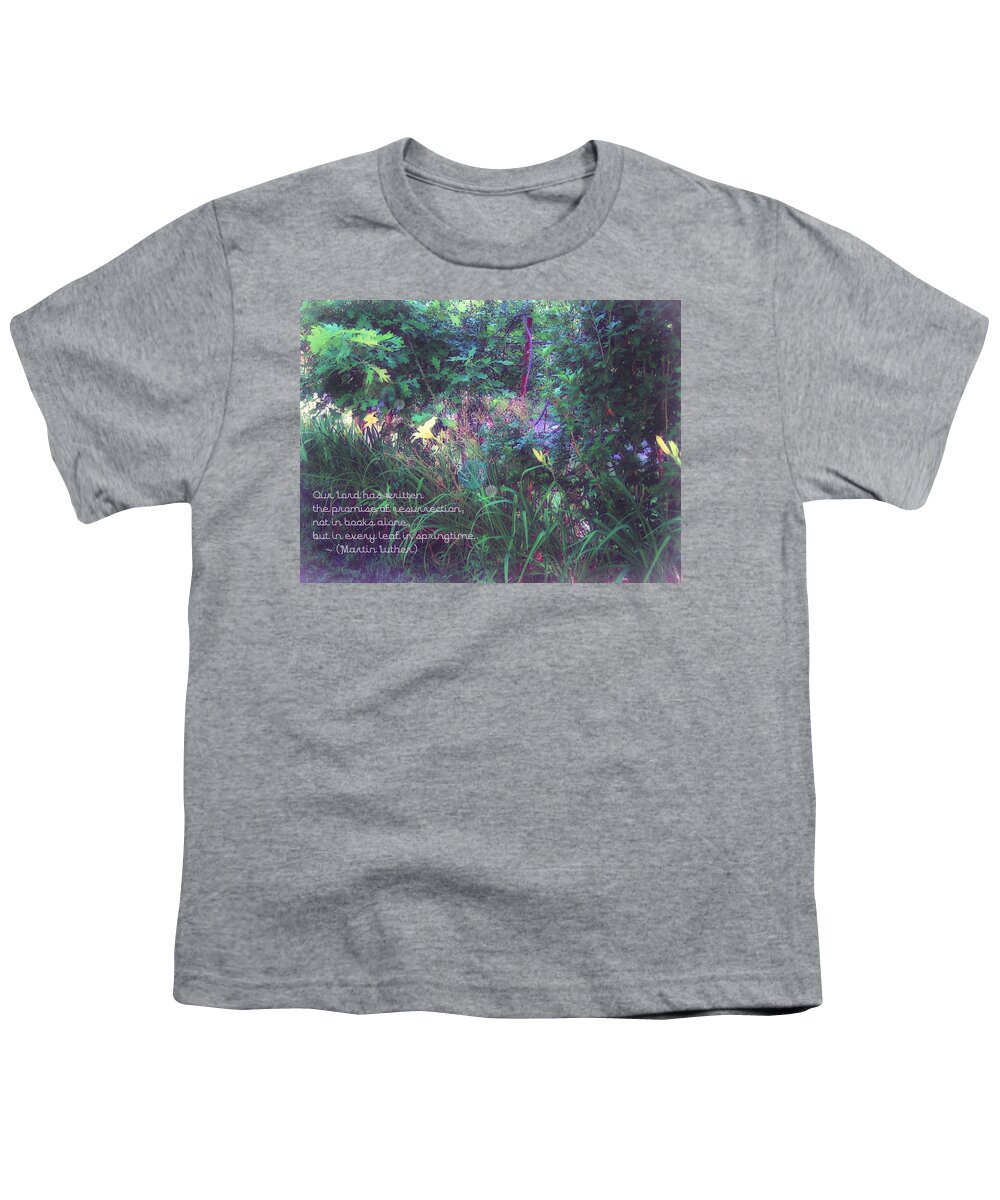 Floral Landscape Youth T-Shirt featuring the digital art The Promise Spring Brings by Pamela Smale Williams