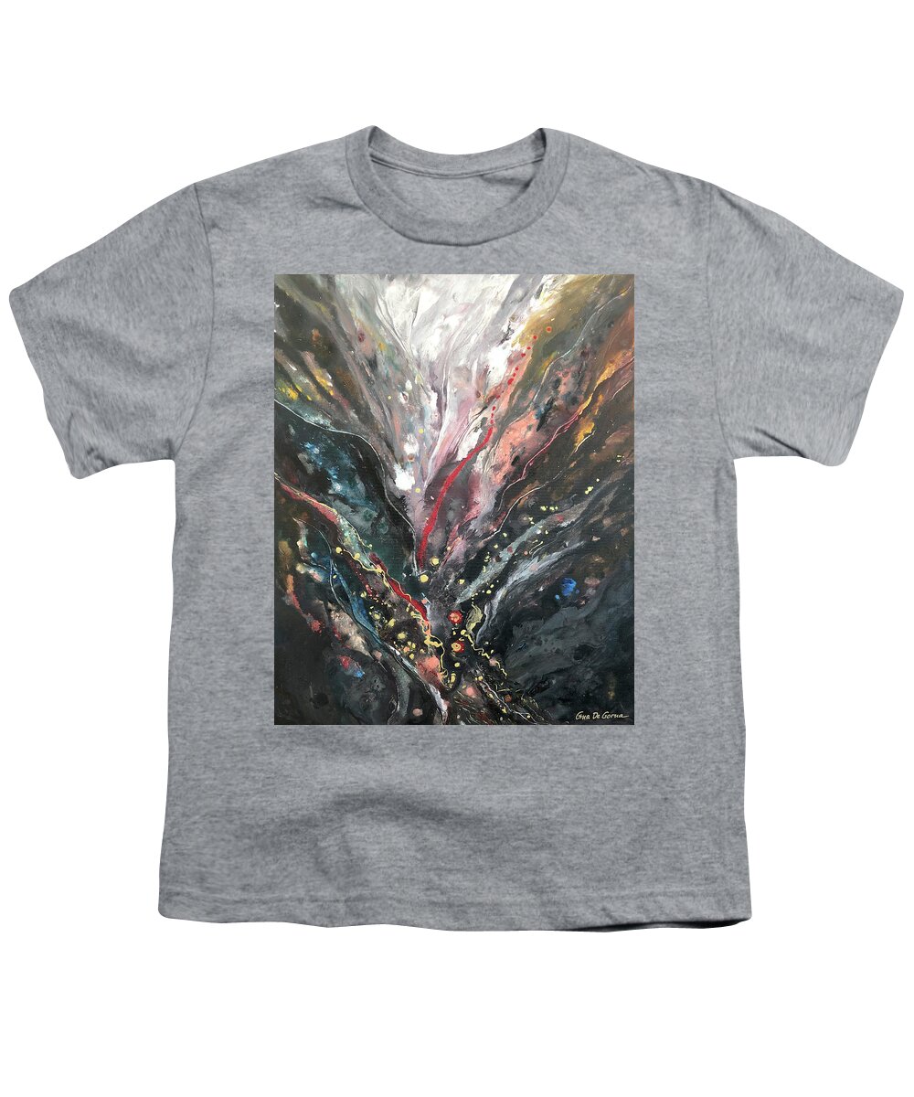 Abstract Youth T-Shirt featuring the painting The Roads to Happiness by Gina De Gorna