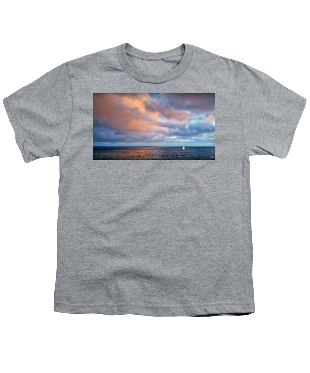 Pacific Ocean Youth T-Shirt featuring the photograph The Sea At Peace by Endre Balogh