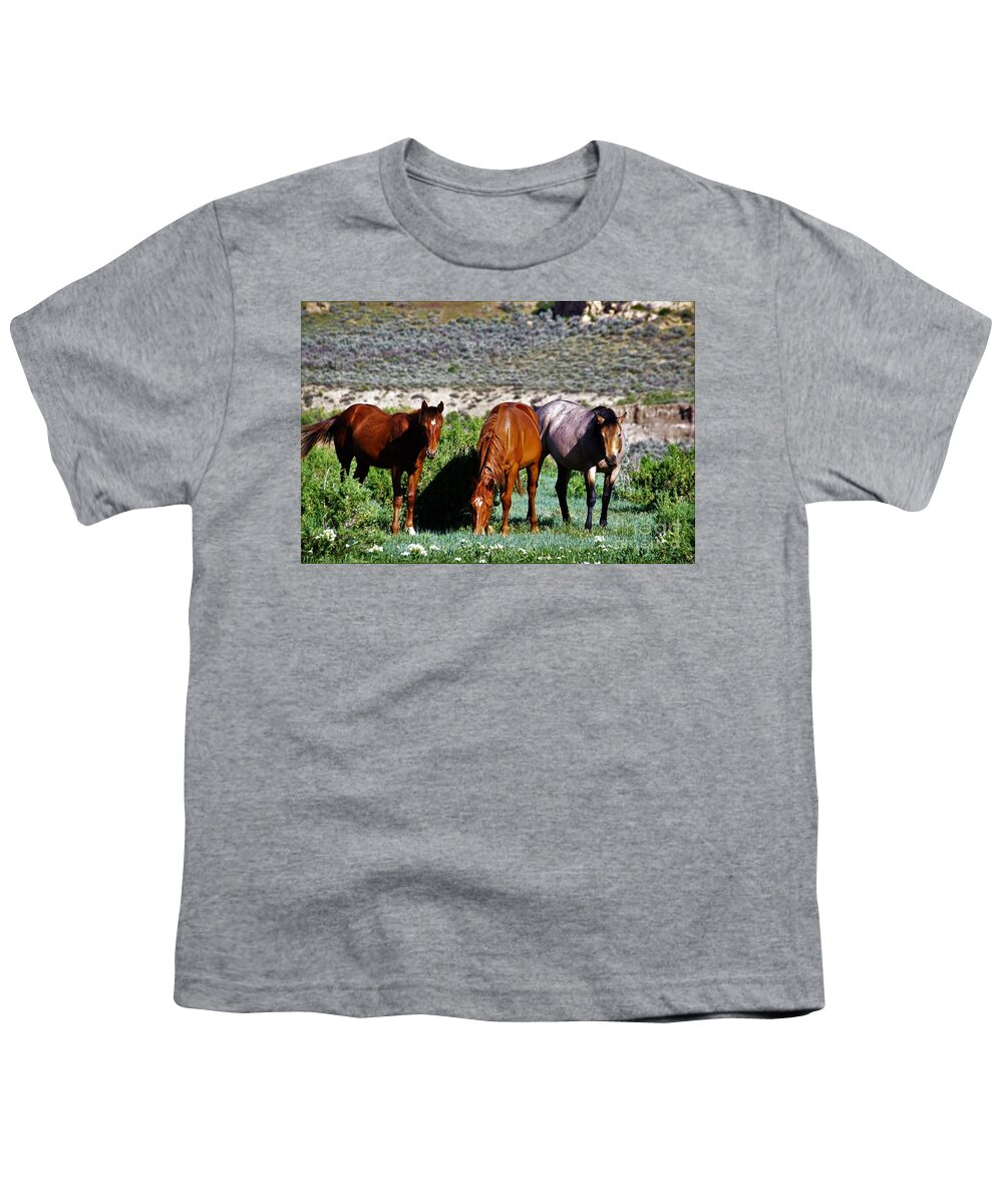 Horses Youth T-Shirt featuring the photograph Three Together by Merle Grenz