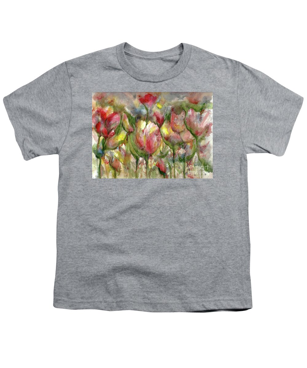 #creativemother Youth T-Shirt featuring the painting Tulipes by Francelle Theriot