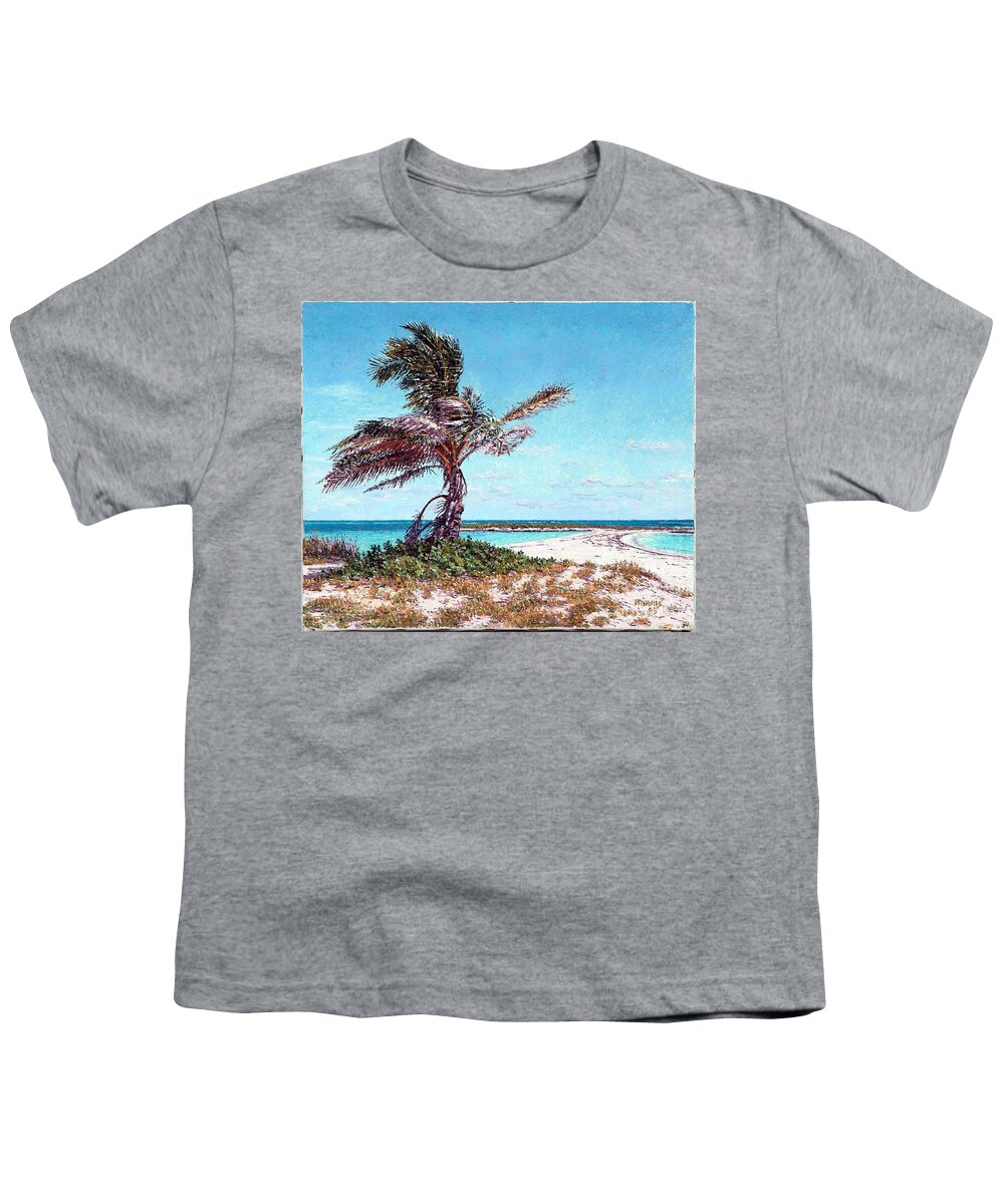 Eddie Youth T-Shirt featuring the painting Twin Cove Palm by Eddie Minnis
