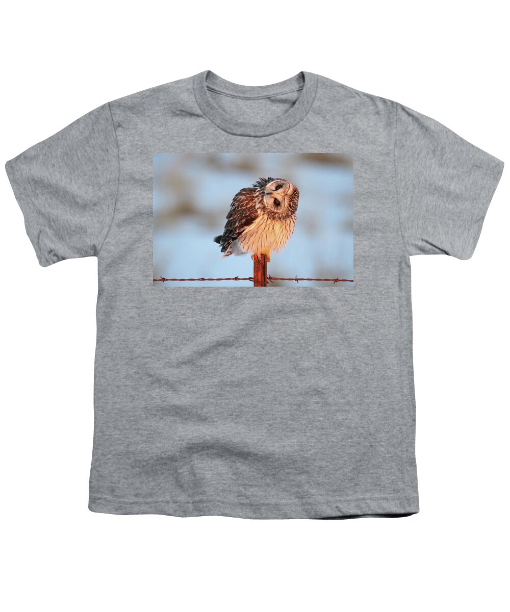 Short Eared Owl Youth T-Shirt featuring the photograph Twisted by Brook Burling