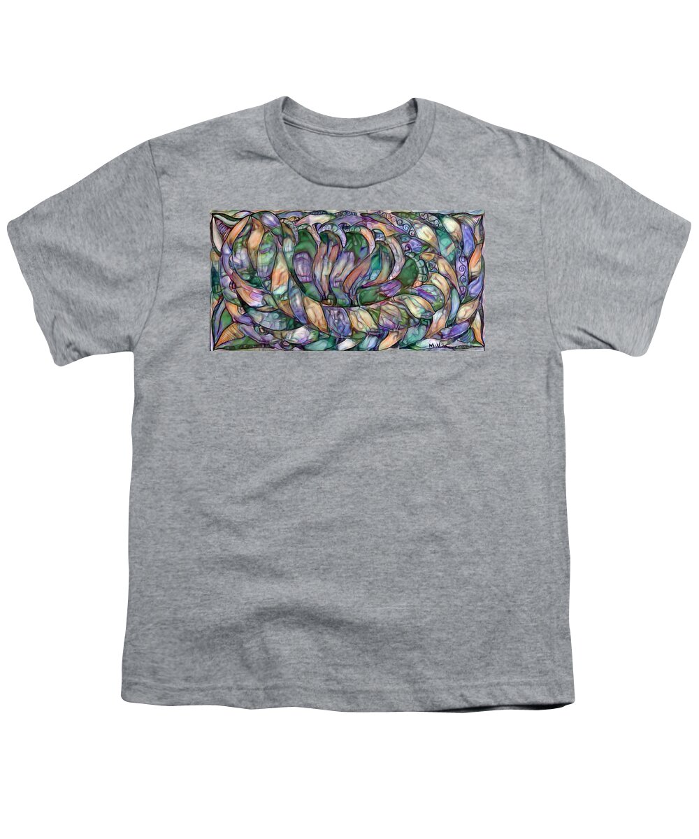 Abstracts Youth T-Shirt featuring the digital art Twisted silk digital 1 by Megan Walsh
