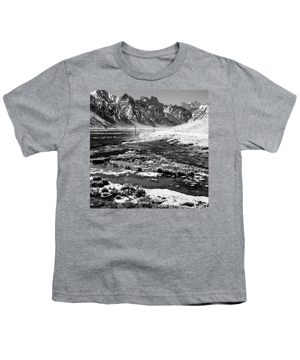 Peaks Youth T-Shirt featuring the photograph Valley And Mountain Peaks by Aleck Cartwright