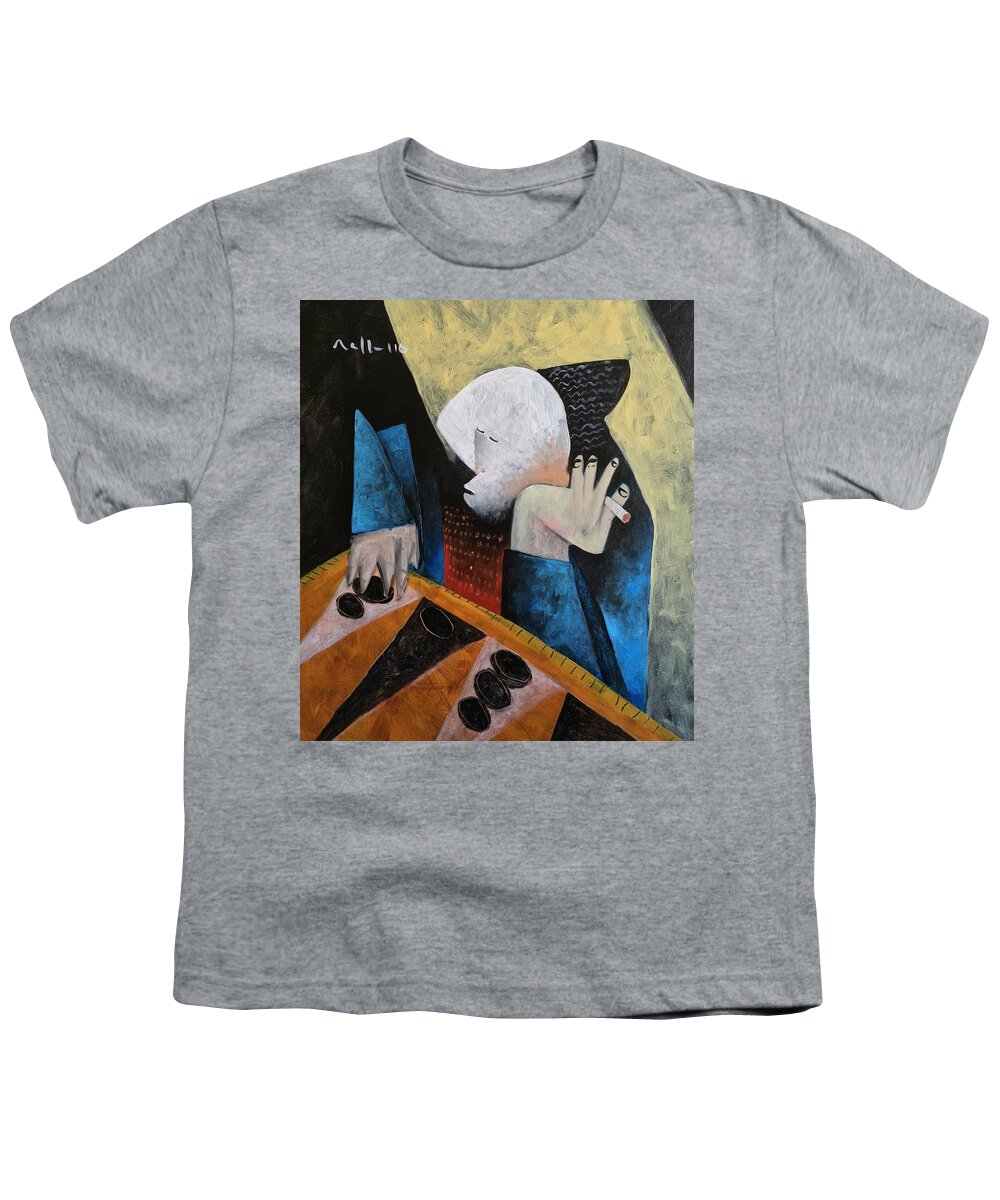  Abstract Youth T-Shirt featuring the painting VITAE The Tawla Player by Mark M Mellon