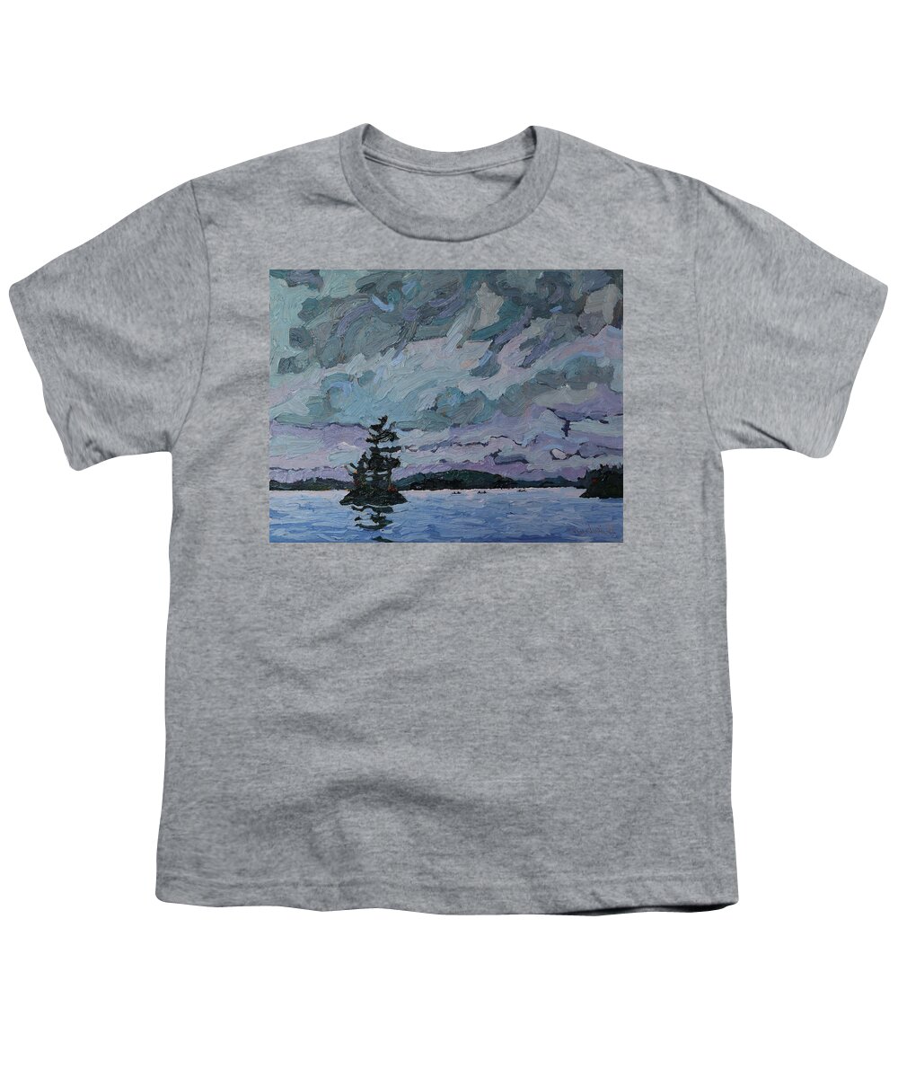 1787 Youth T-Shirt featuring the painting Voyageur Vist by Phil Chadwick