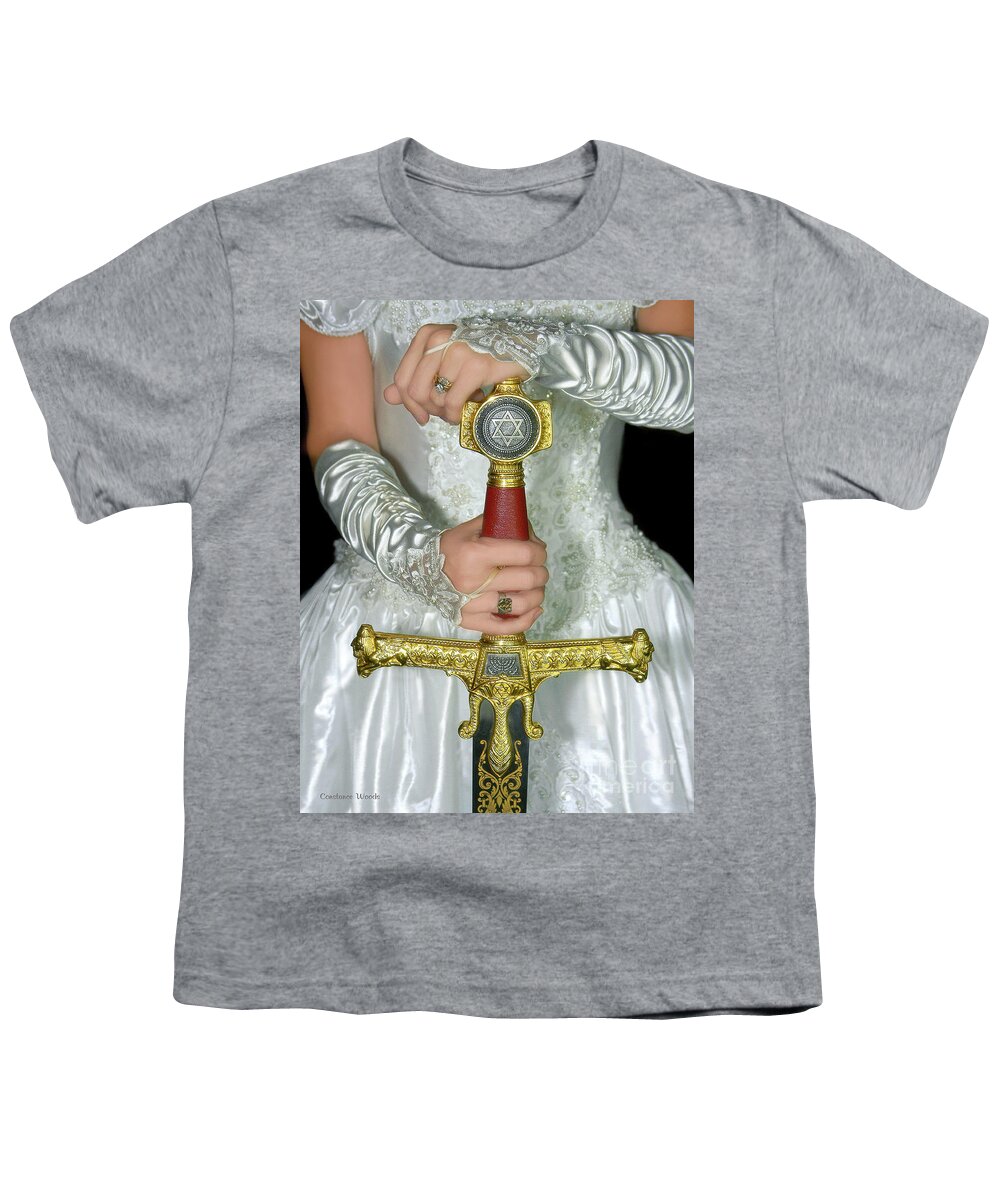 Warrior Bride Art Youth T-Shirt featuring the digital art Warrior Bride cropped by Constance Woods