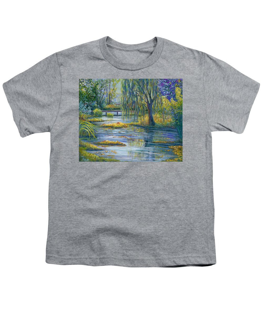 Landscape Youth T-Shirt featuring the painting Wichita Botanica by June Hunt