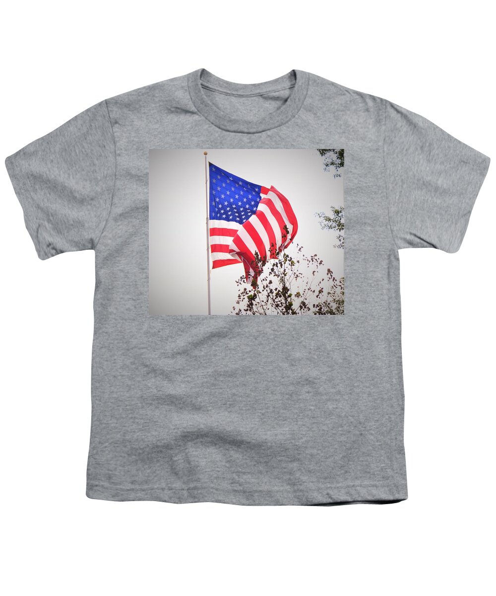 Flag Flying Youth T-Shirt featuring the photograph Long may it wave by Chuck Brown