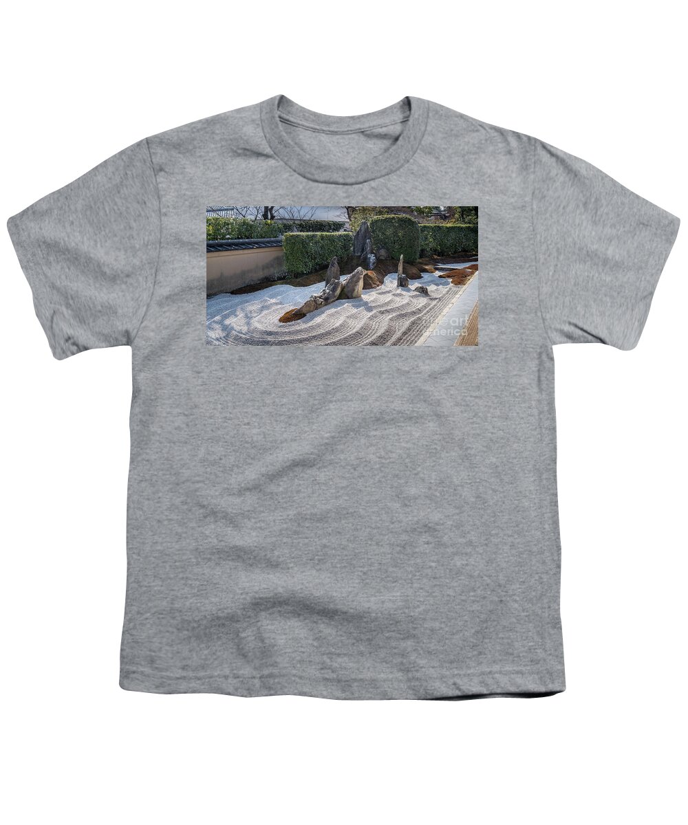 Zen Youth T-Shirt featuring the photograph Zen Garden, Kyoto Japan 6 by Perry Rodriguez