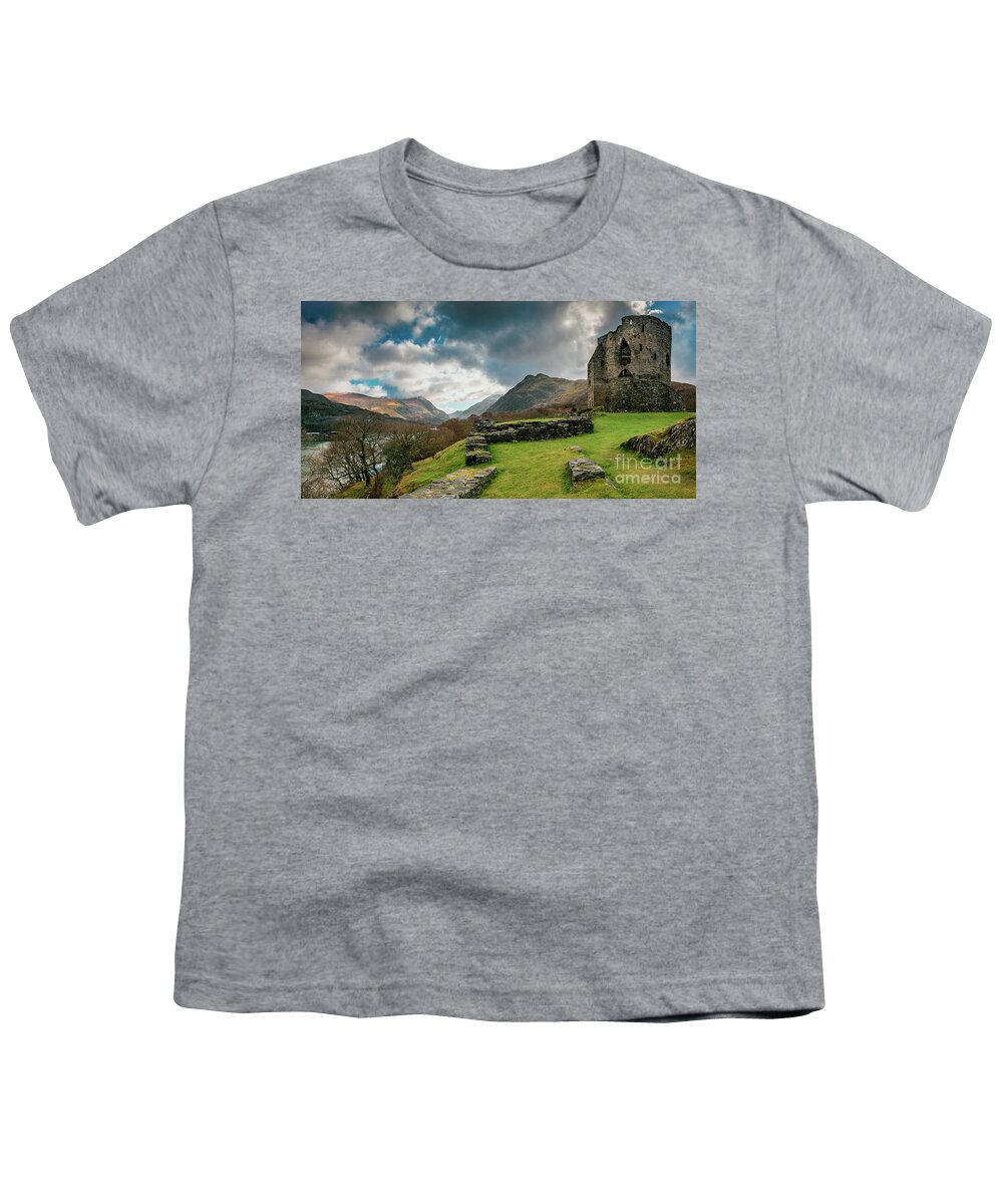 Llanberis Youth T-Shirt featuring the photograph Dolbadarn Castle Snowdonia #1 by Adrian Evans